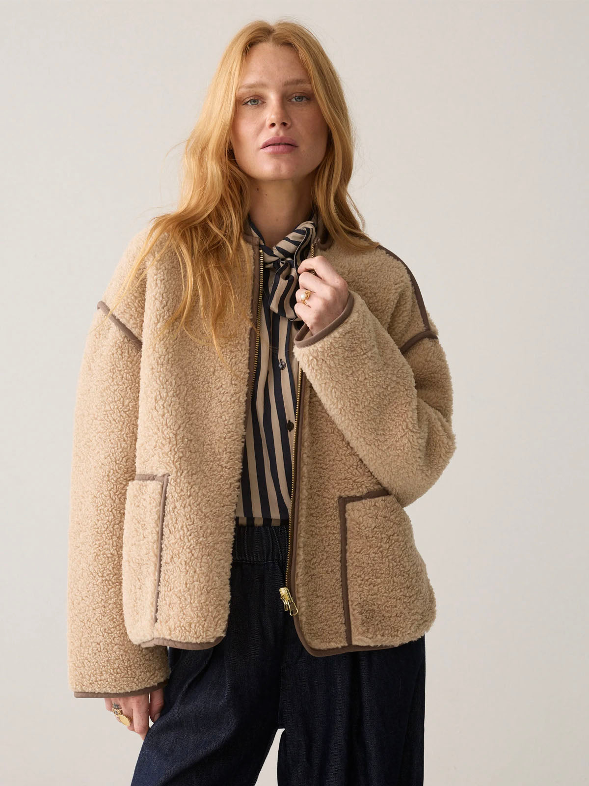 Summum Reversible Teddy Jacket Creme
