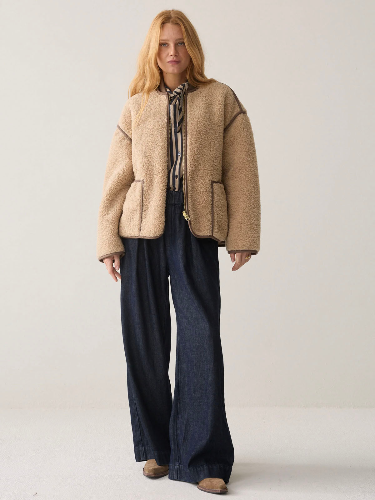 Summum Reversible Teddy Jacket Creme