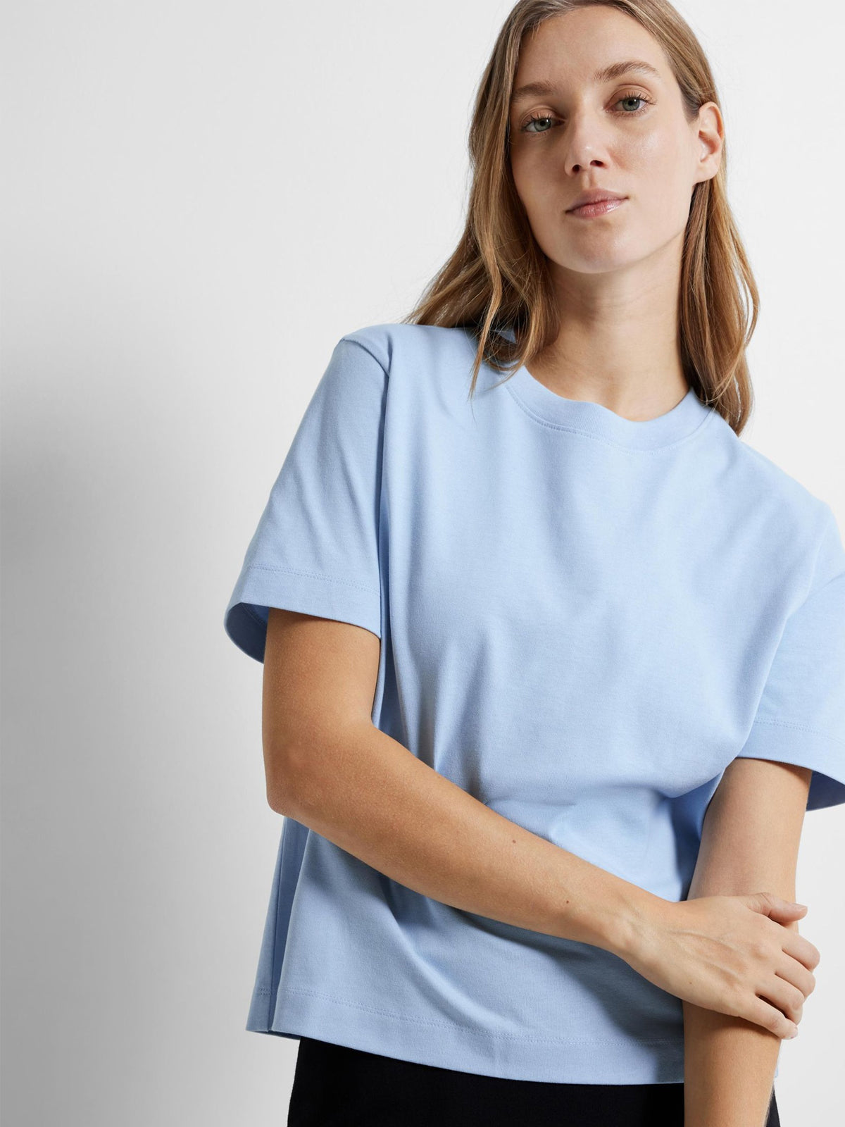 Selected Femme Boxy Tee Cashmere Blue