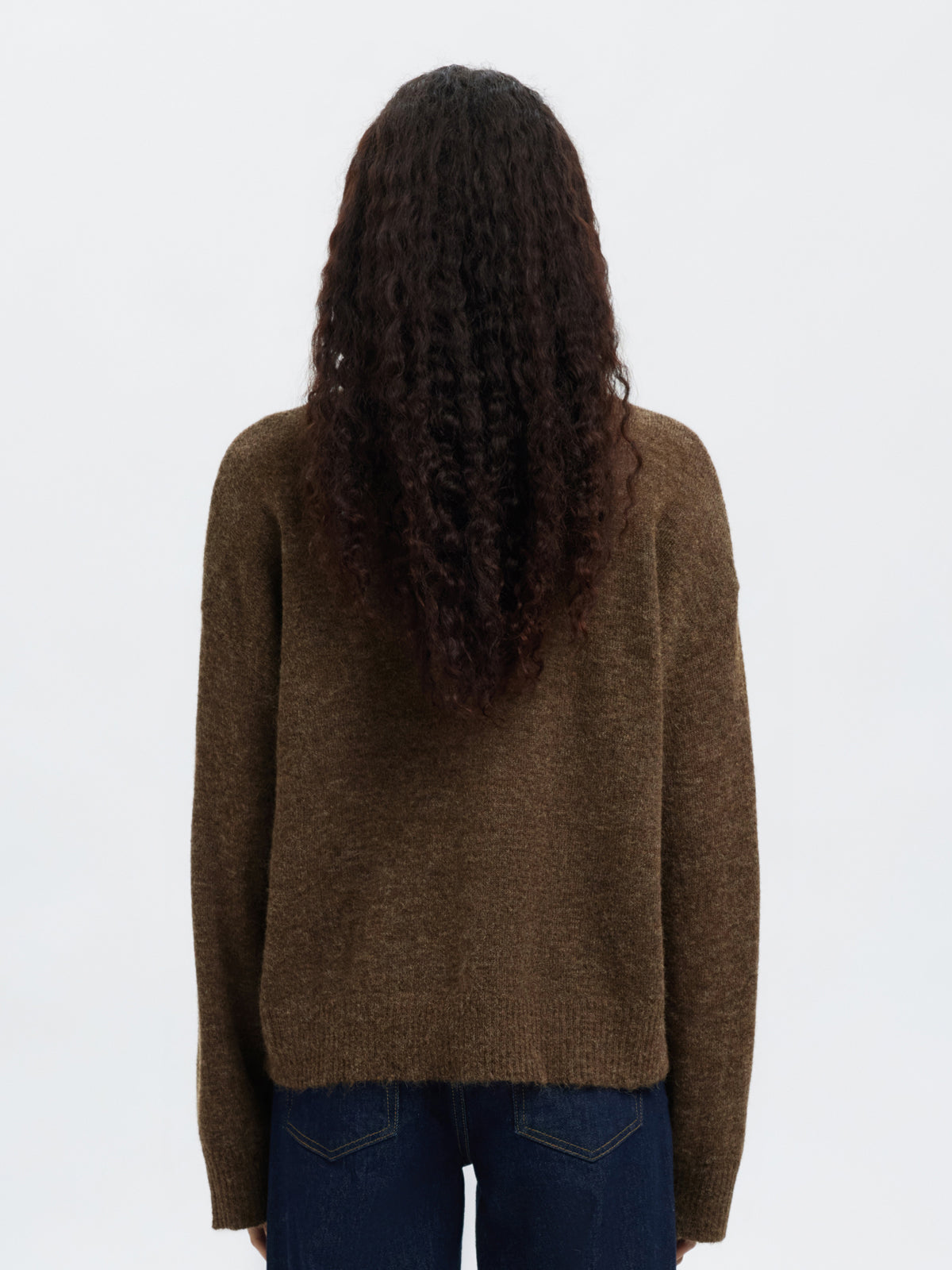 Selected Femme Lulu Roll Neck Brown
