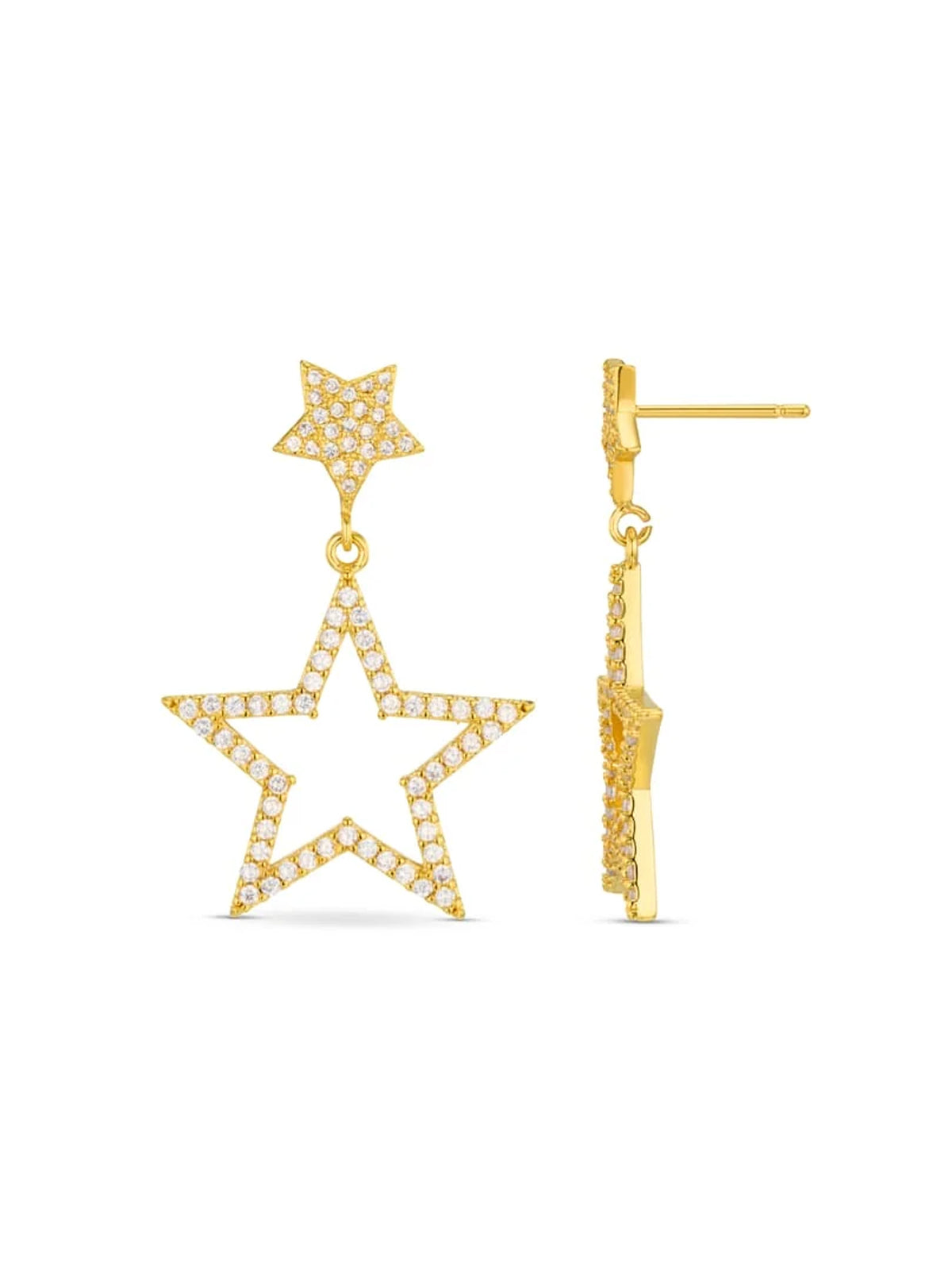 Crystal Cut-Out Star Drop Earrings