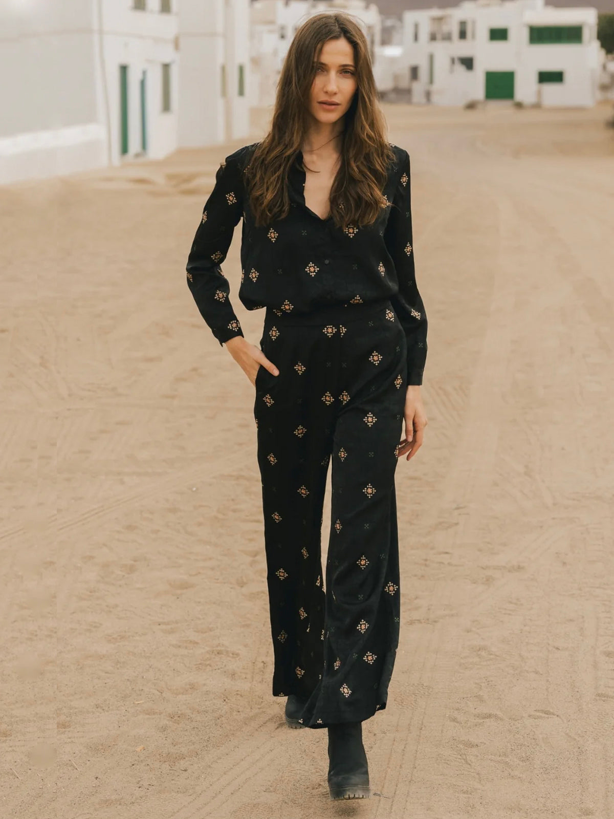 Traffic People Sacred Silence Edith Black Embroidered Trousers