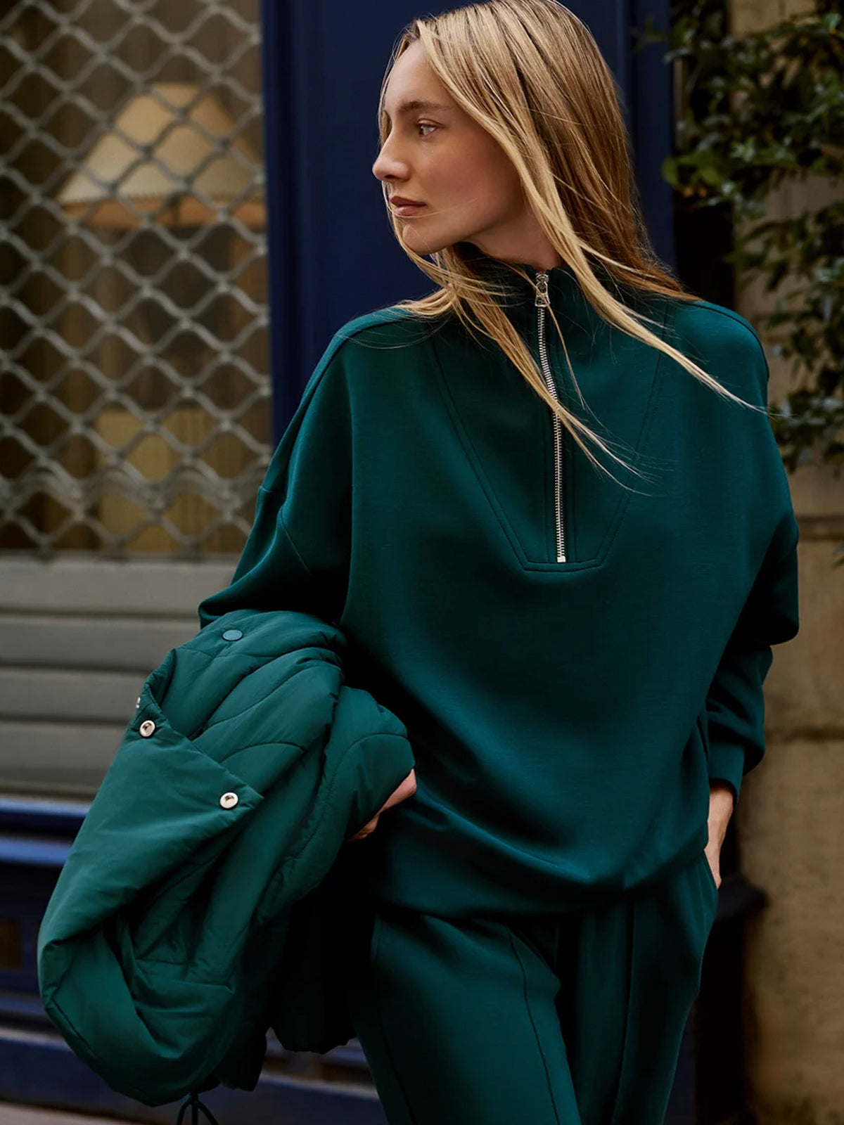 Varley Hawley Half Zip Sweat Ponderosa Pine