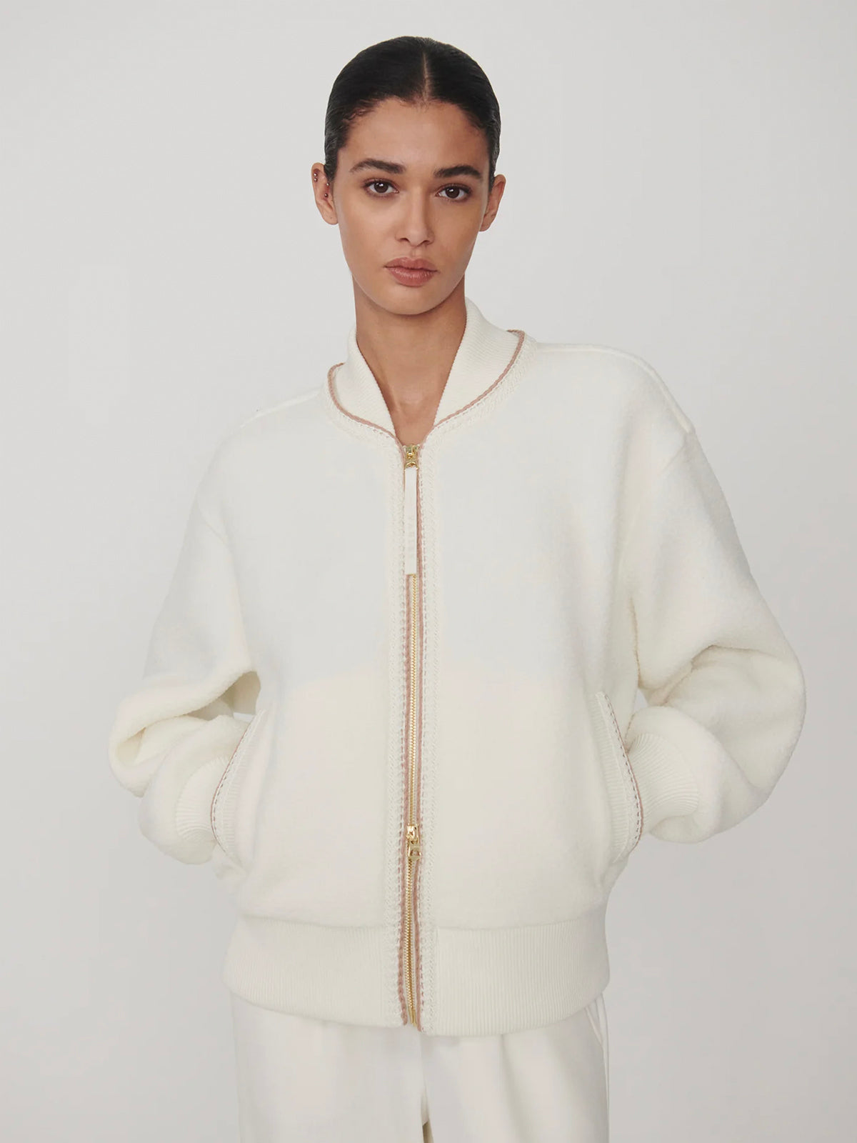 Varley Klaudia Fleece Jacket Egret