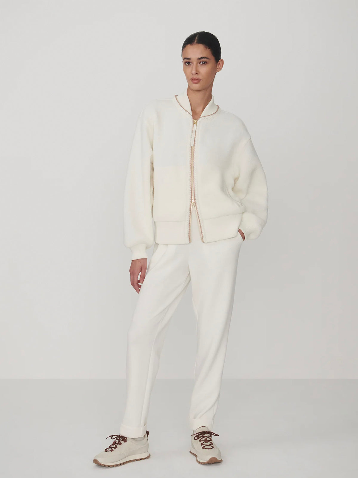 Varley Klaudia Fleece Jacket Egret