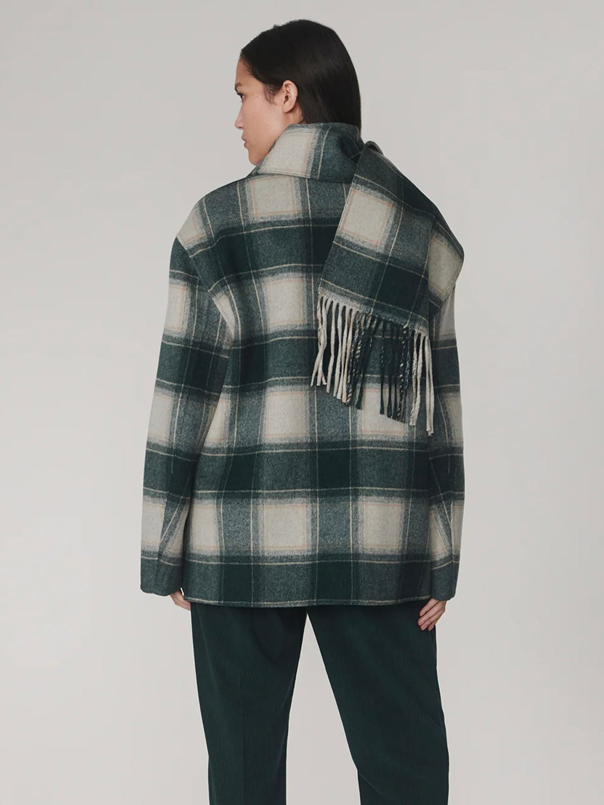 Varley Alderton Check Scarf Coat Ponderosa Pine