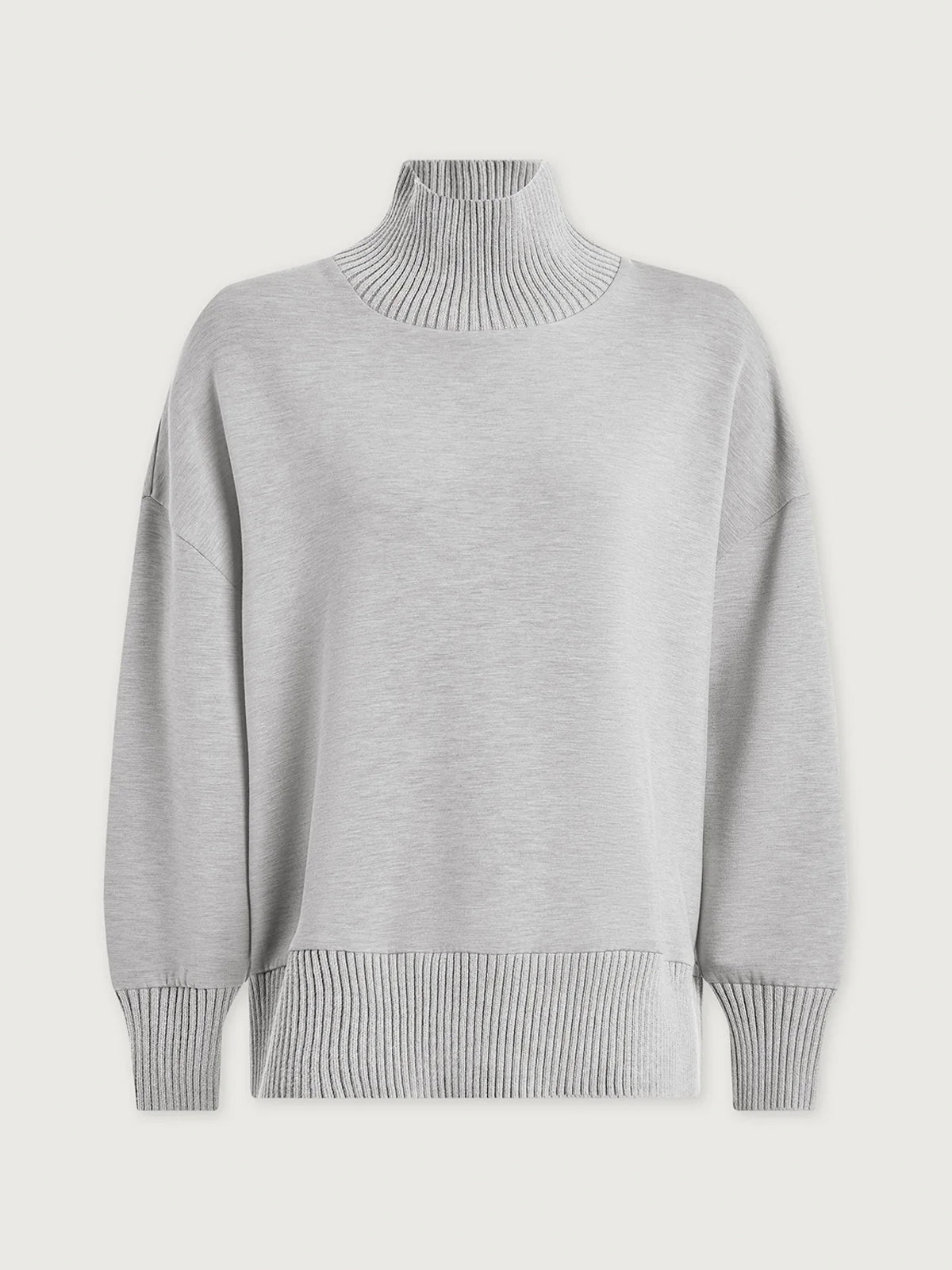 Varley Barker High Neck Sweat Light Grey Marl