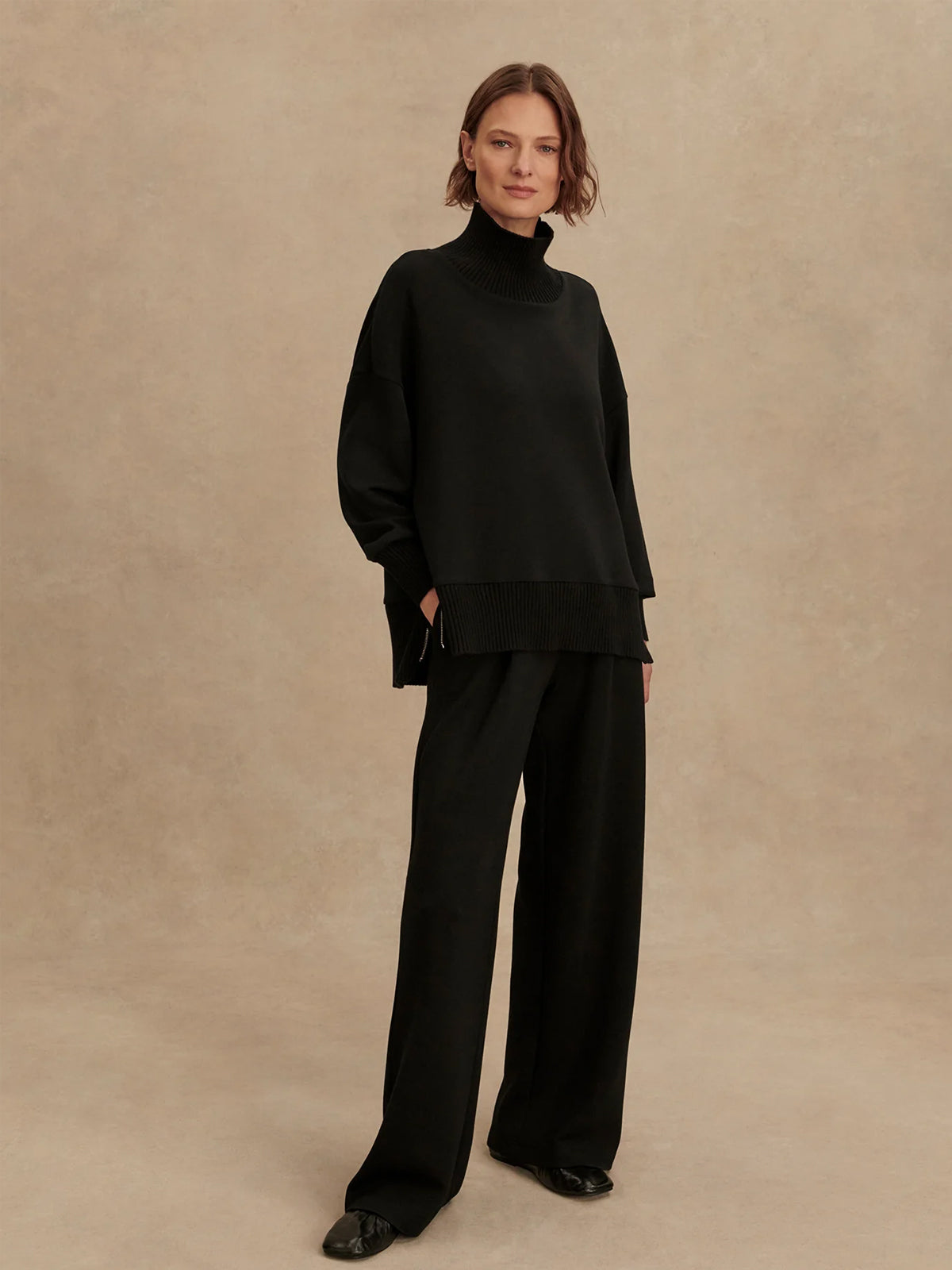 Varley Barker High Neck Sweat Black