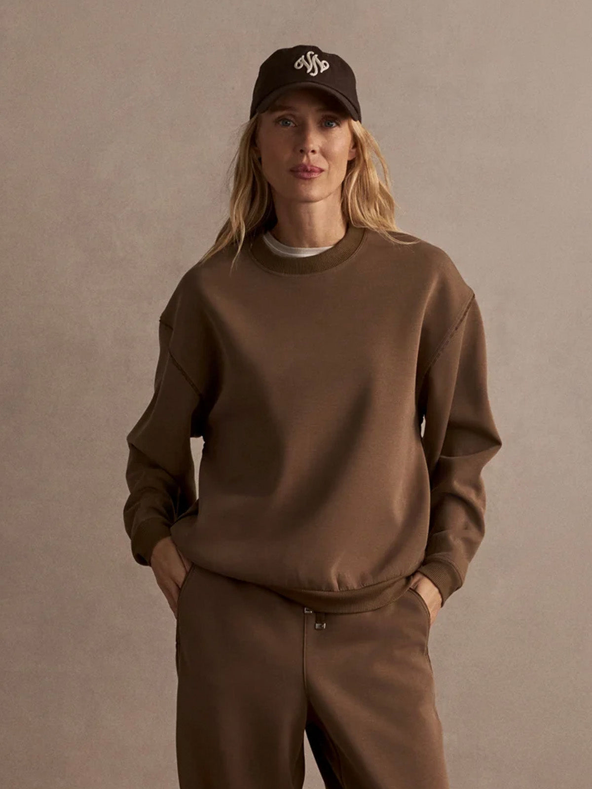 Varley Coralie Crew Neck Sweat Teak Olive