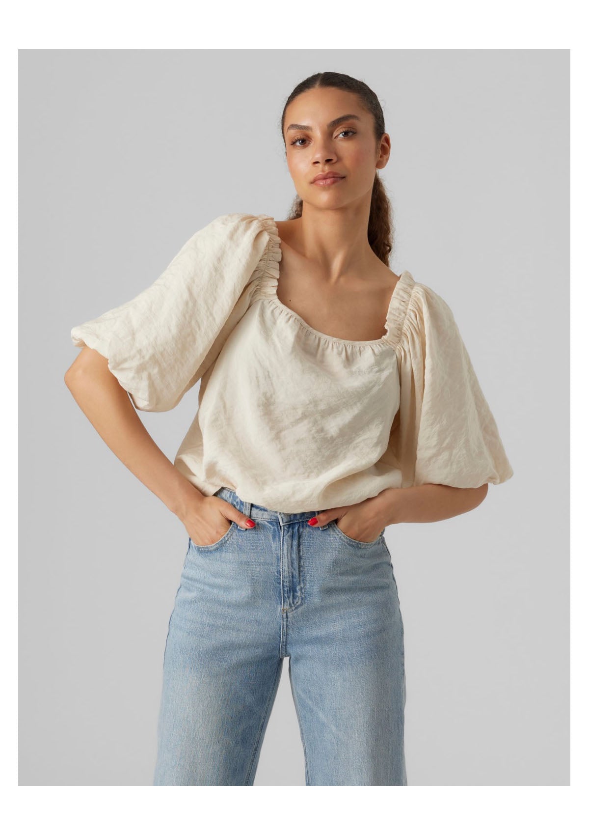 AWARE Square Neck Top Neutral