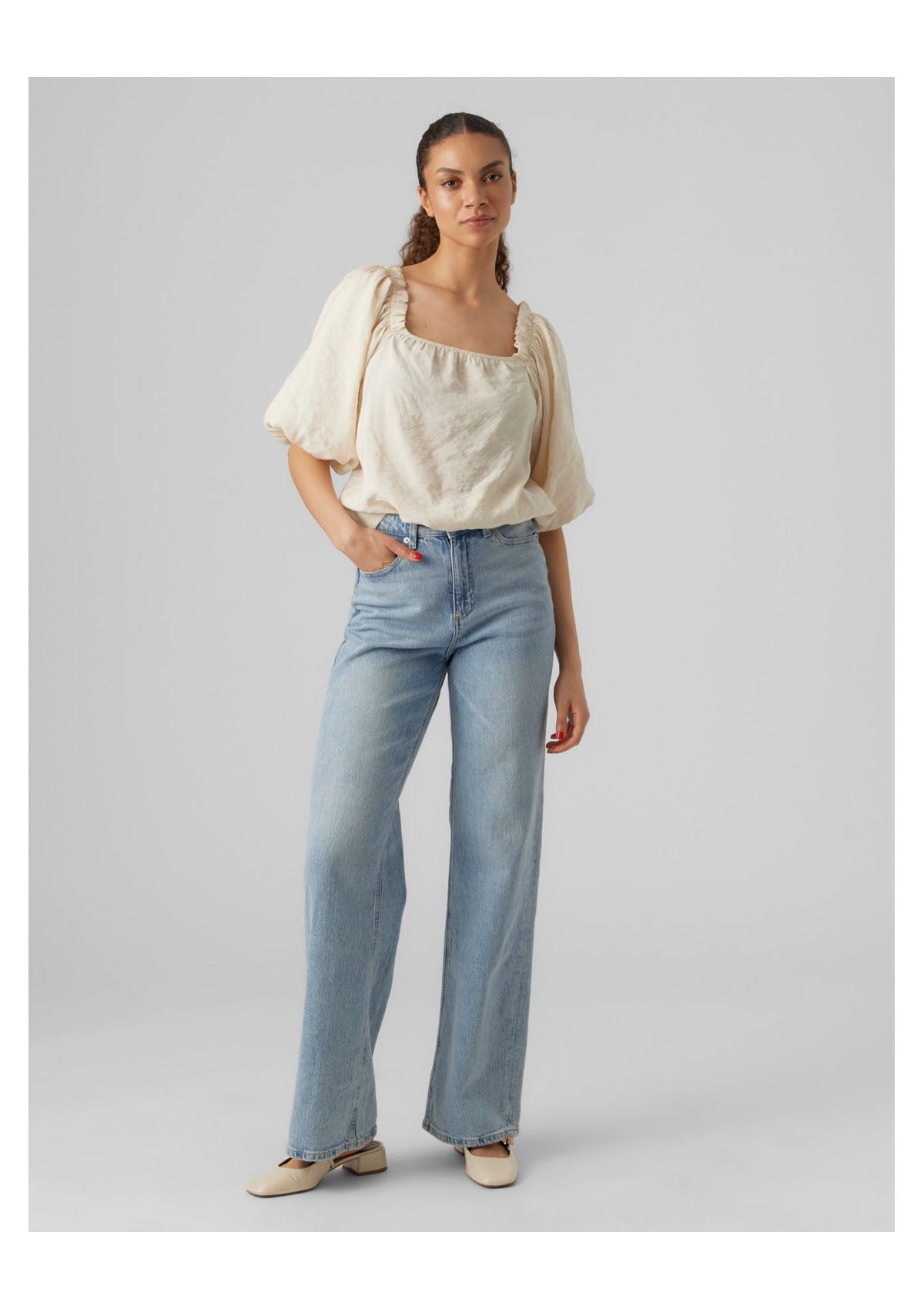 AWARE Square Neck Top Neutral