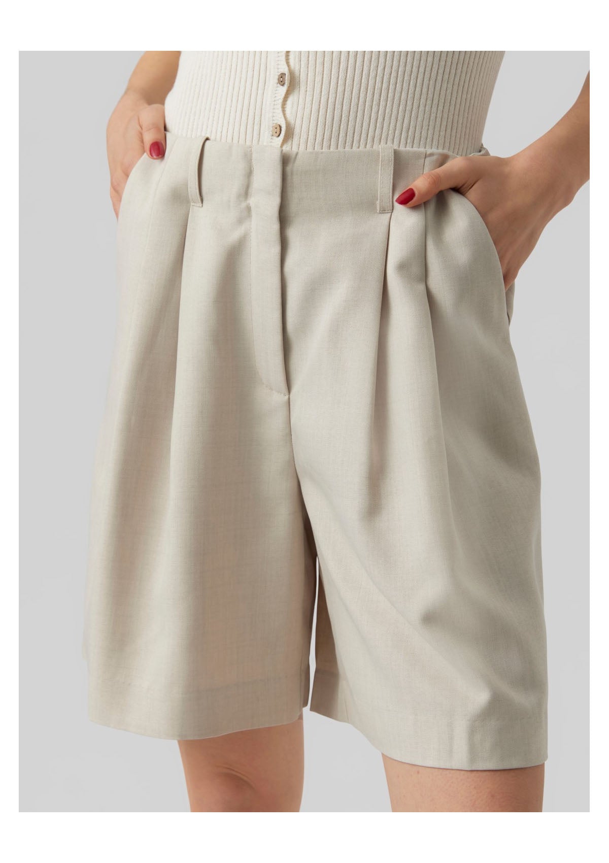 AWARE Felicity High Waisted Shorts Oatmeal