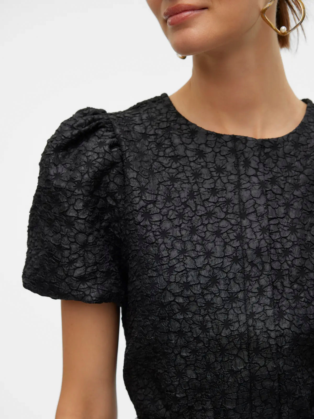 Puff Sleeve Cardigan Black