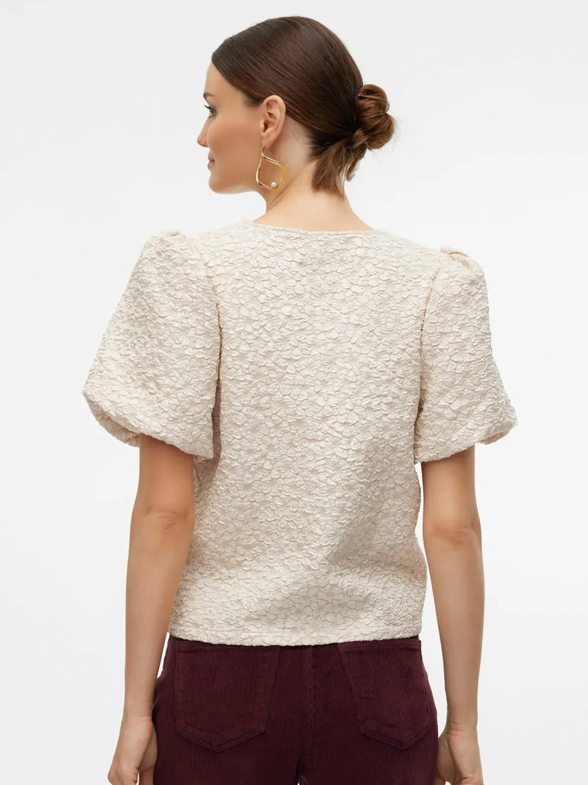 Puff Sleeve Cardigan Pumice Stone