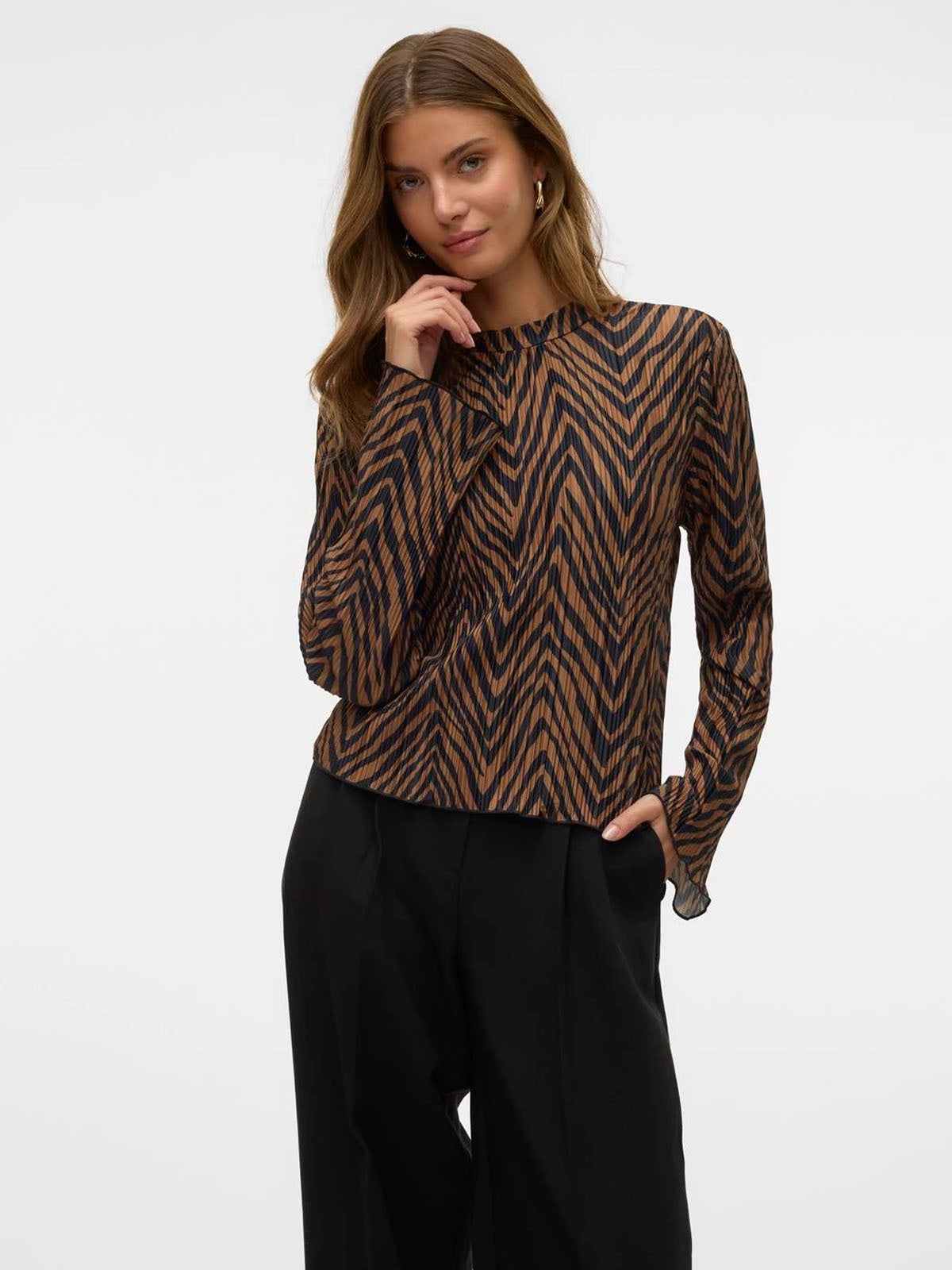 Ilhemia Plisse Zebra Top