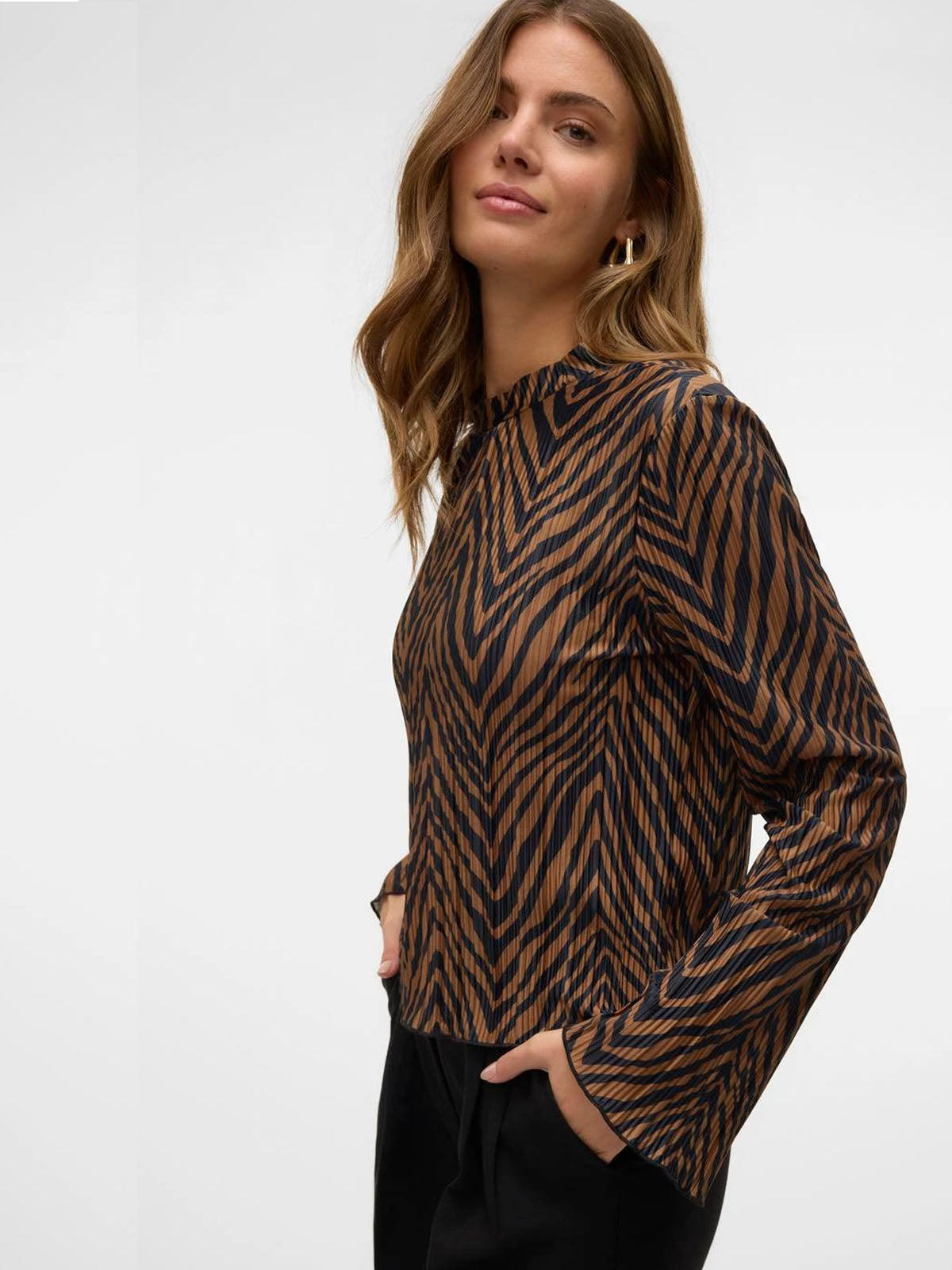 Ilhemia Plisse Zebra Top