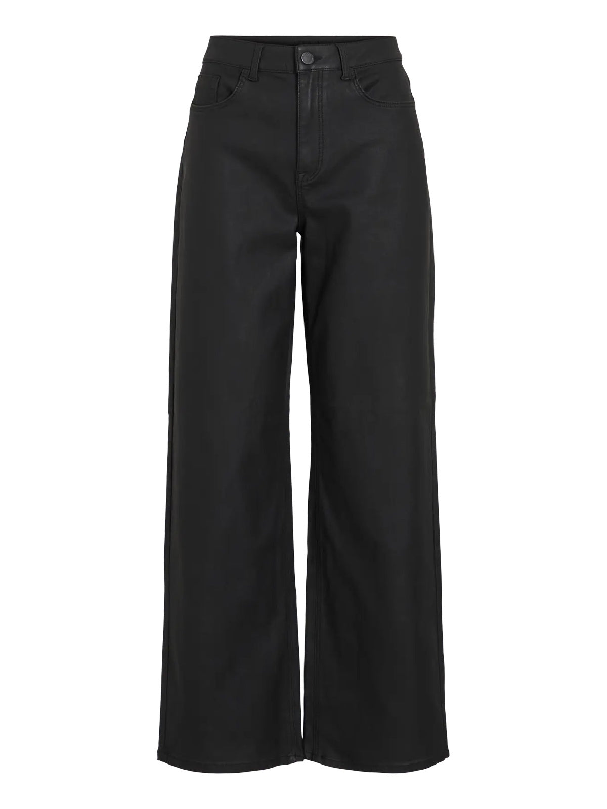 Vila Coated Wide Leg Denims Black