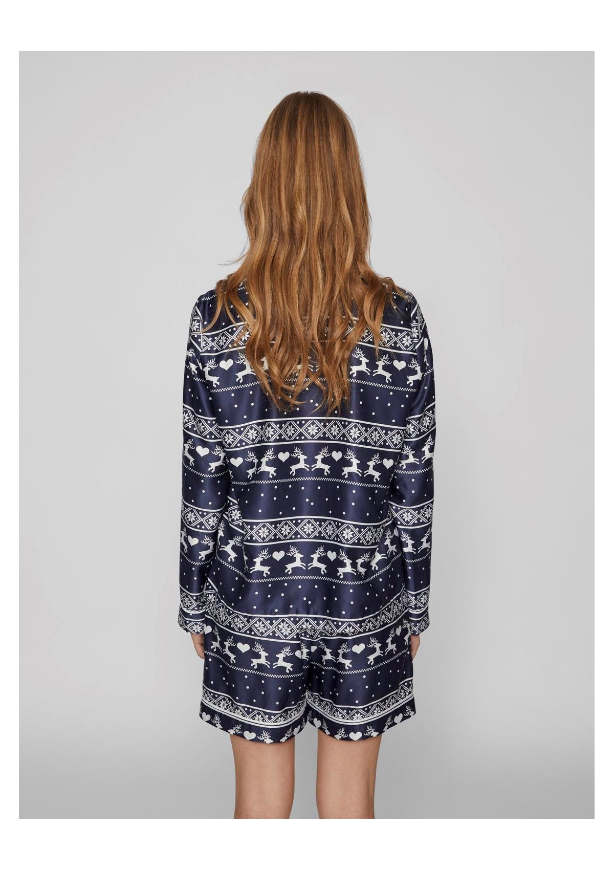 Vila Festive Pyjama Short Set Navy