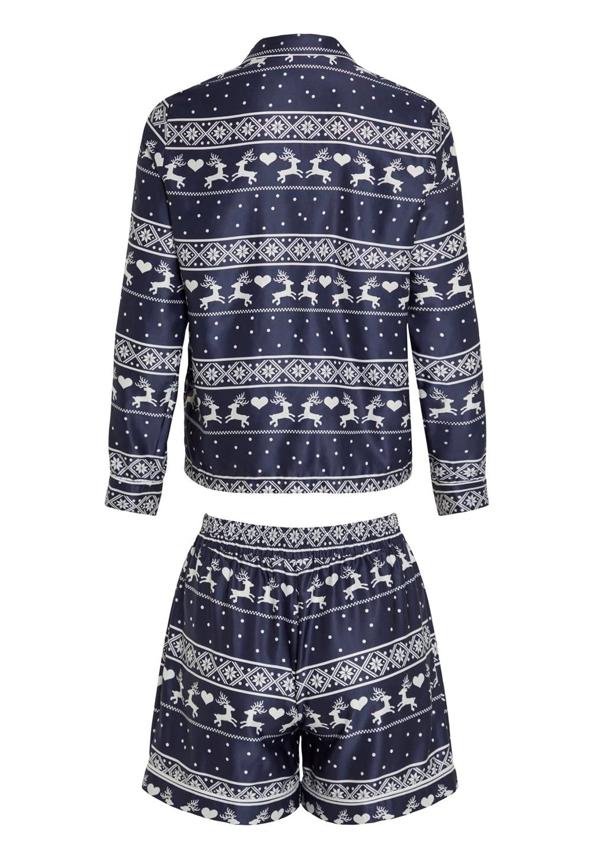 Vila Festive Pyjama Short Set Navy