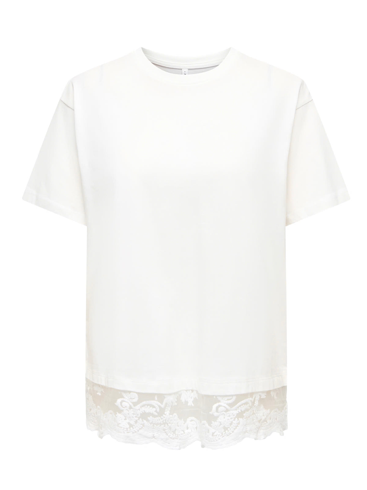 Lace Trim T-Shirt White