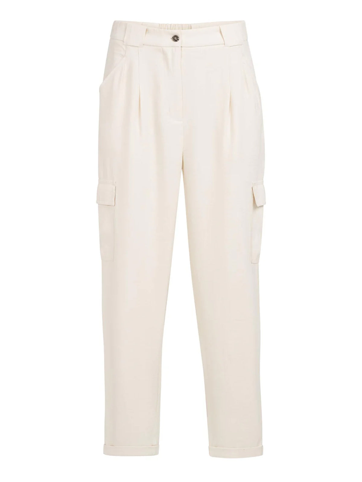 YAYA Cargo Trousers With Straight Legs & Pleats