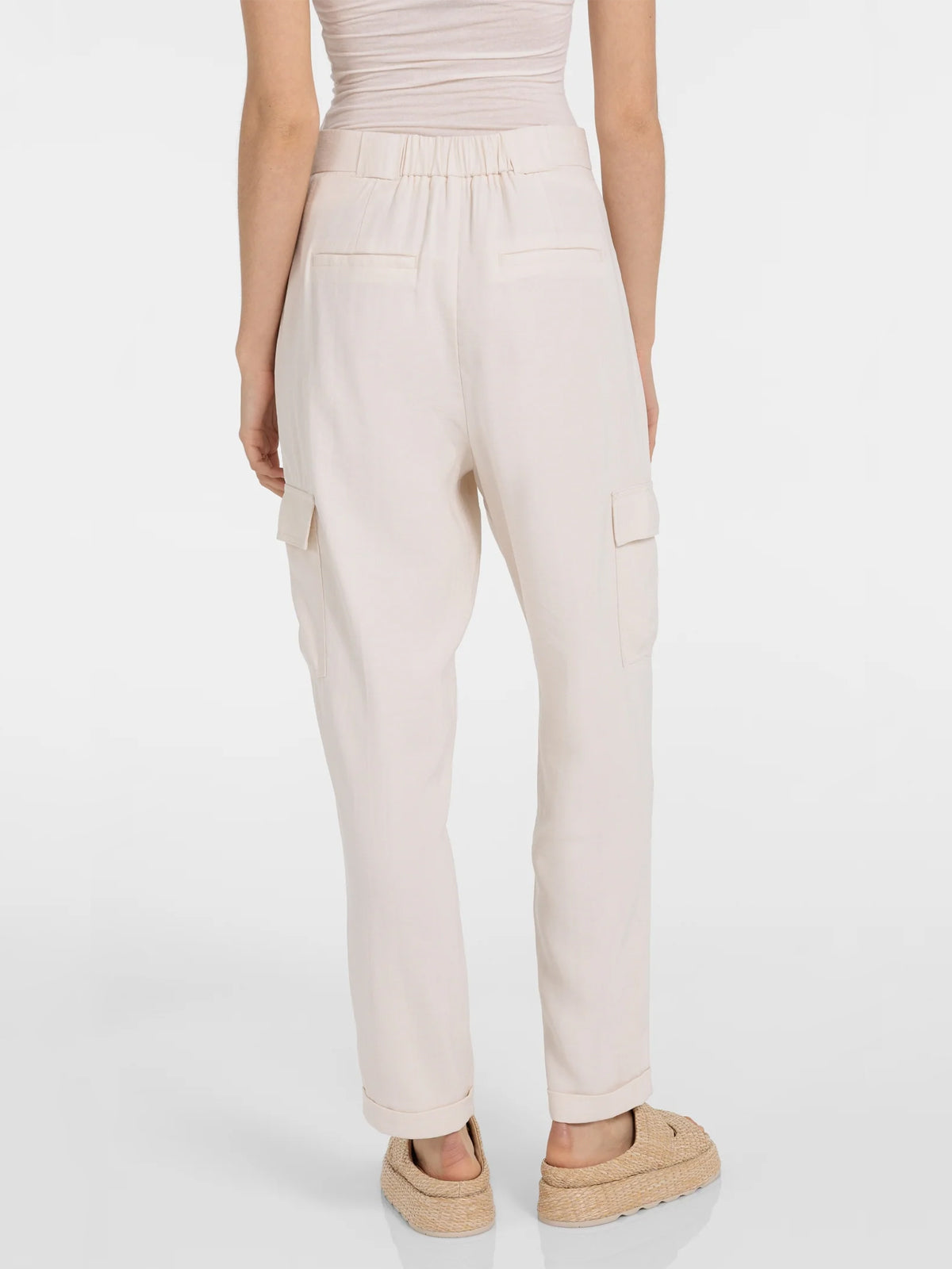 YAYA Cargo Trousers With Straight Legs & Pleats