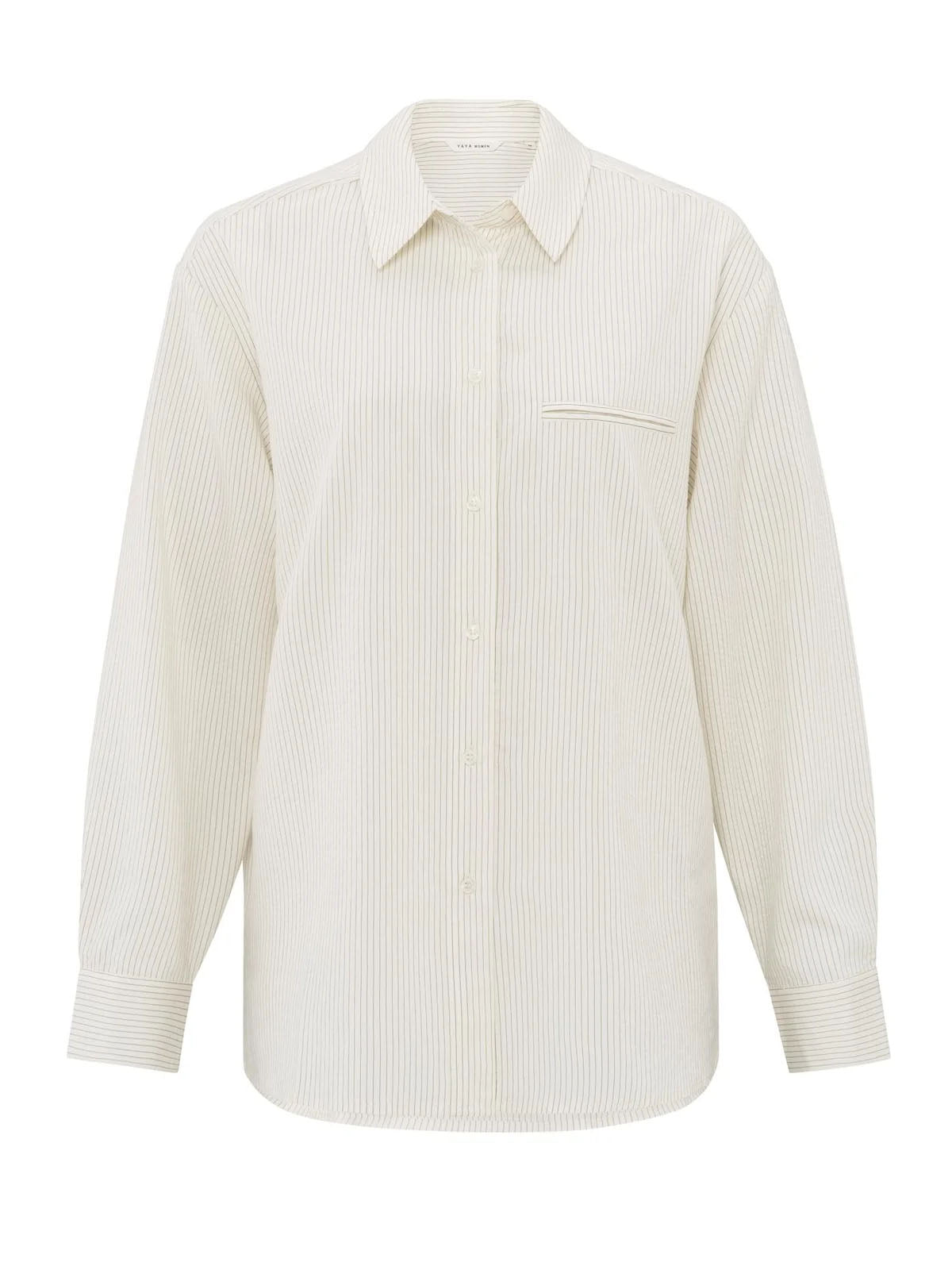 Yaya Flowy Pinstripe Blouse With Relaxed Fit