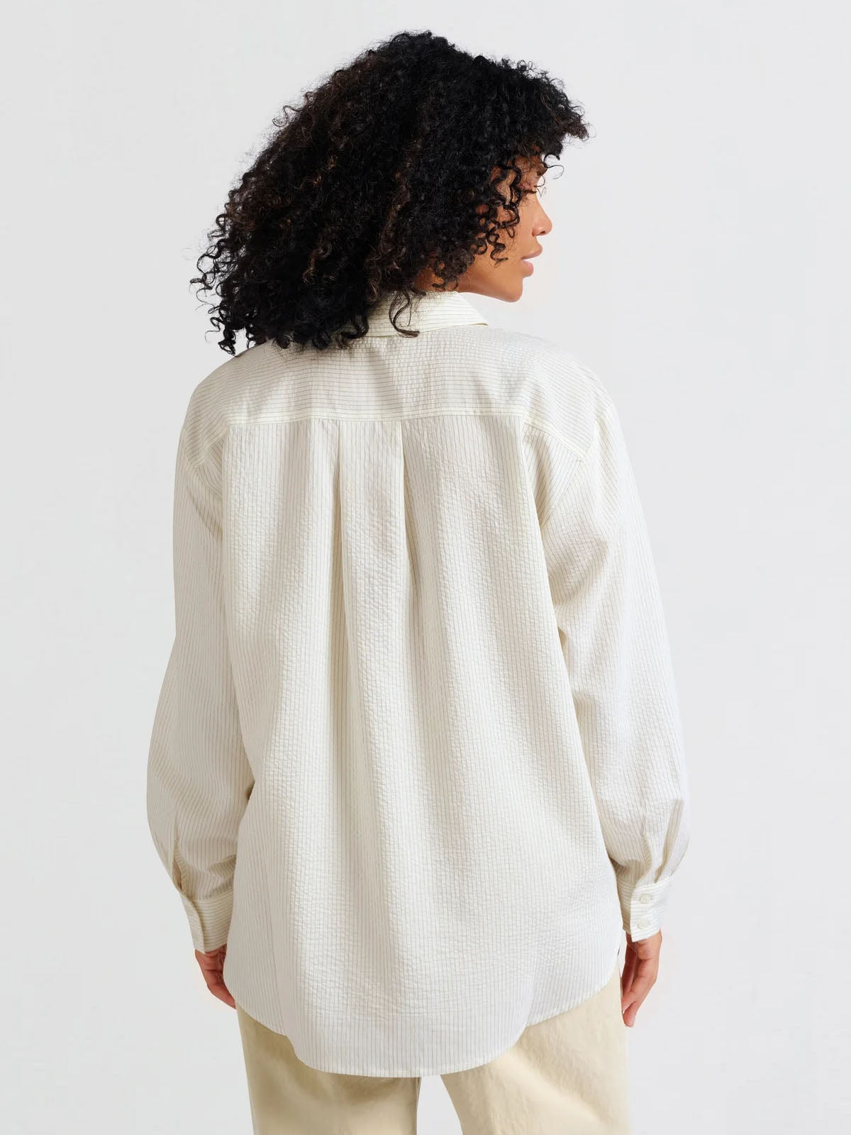 Yaya Flowy Pinstripe Blouse With Relaxed Fit