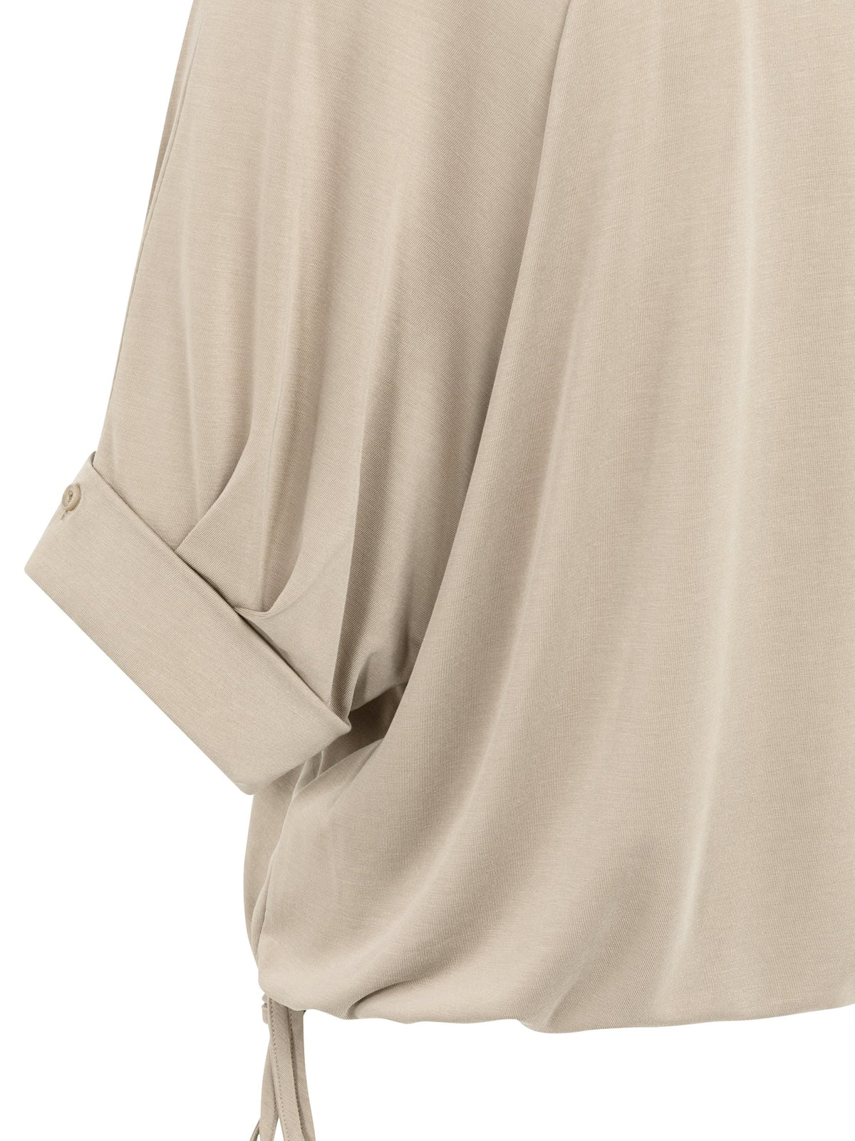 YAYA Jersey Top With Pleated Sleeves