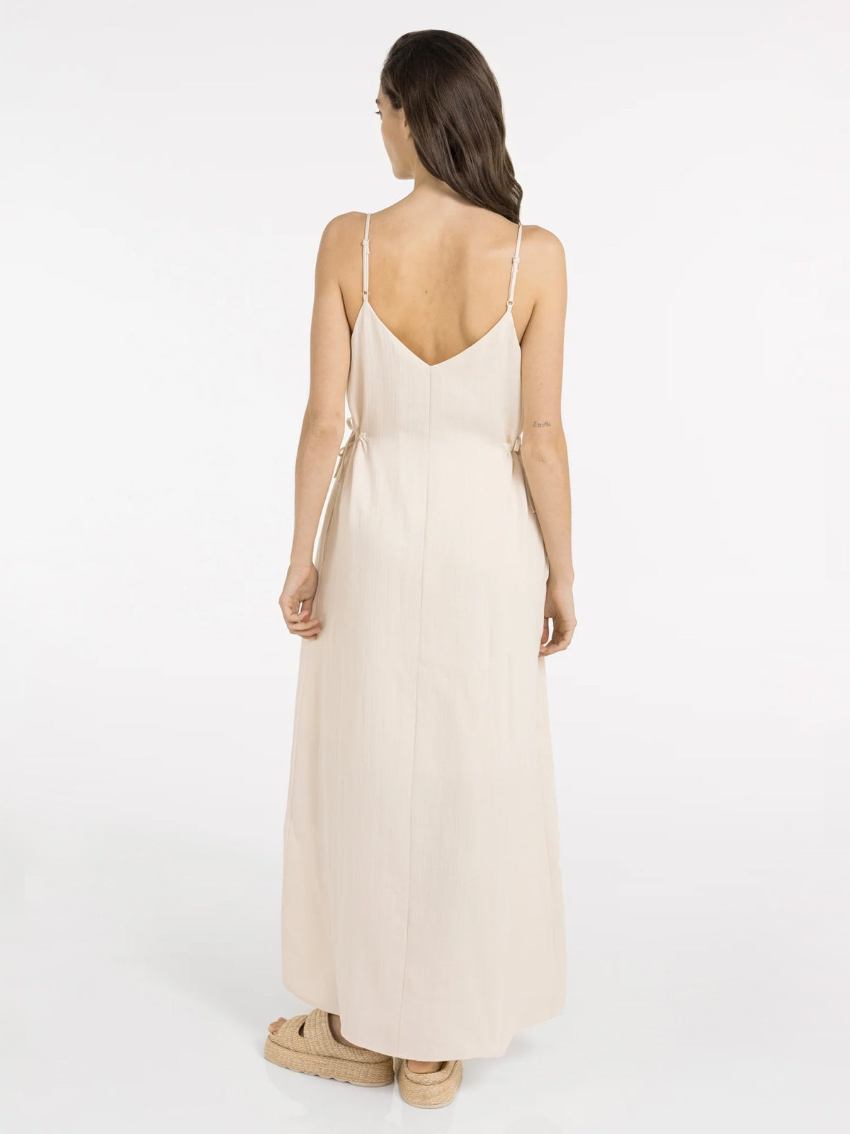 YAYA Long Strappy Dress With Drawstrings Cloud White