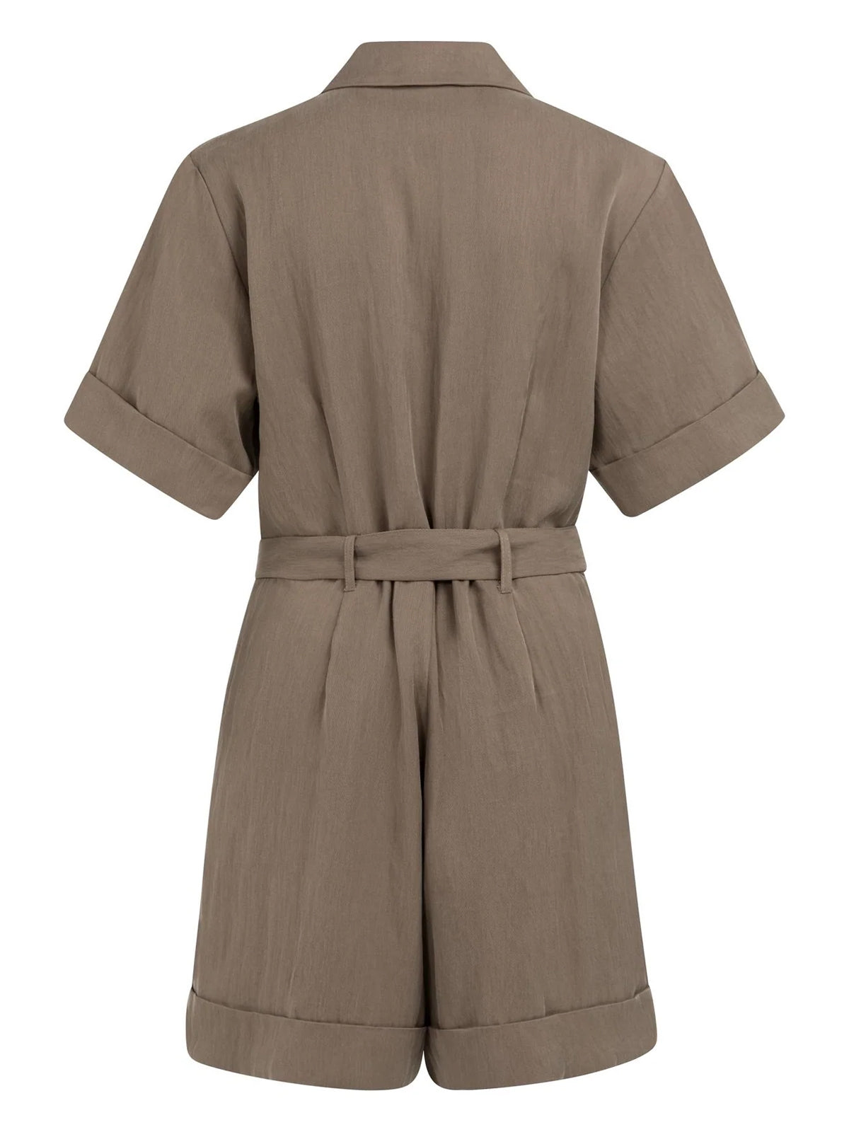 YAYA Playsuit With Double Button Closure Washed Brown