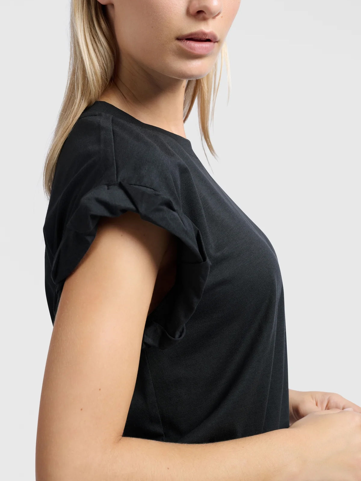 Yaya Rolled Sleeve T-Shirt Grey