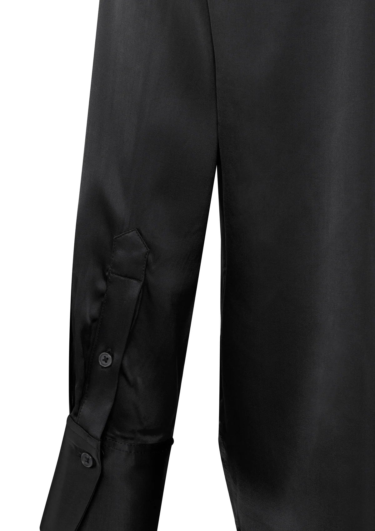 YAYA Satin Pull On Top With Long Sleeves Black