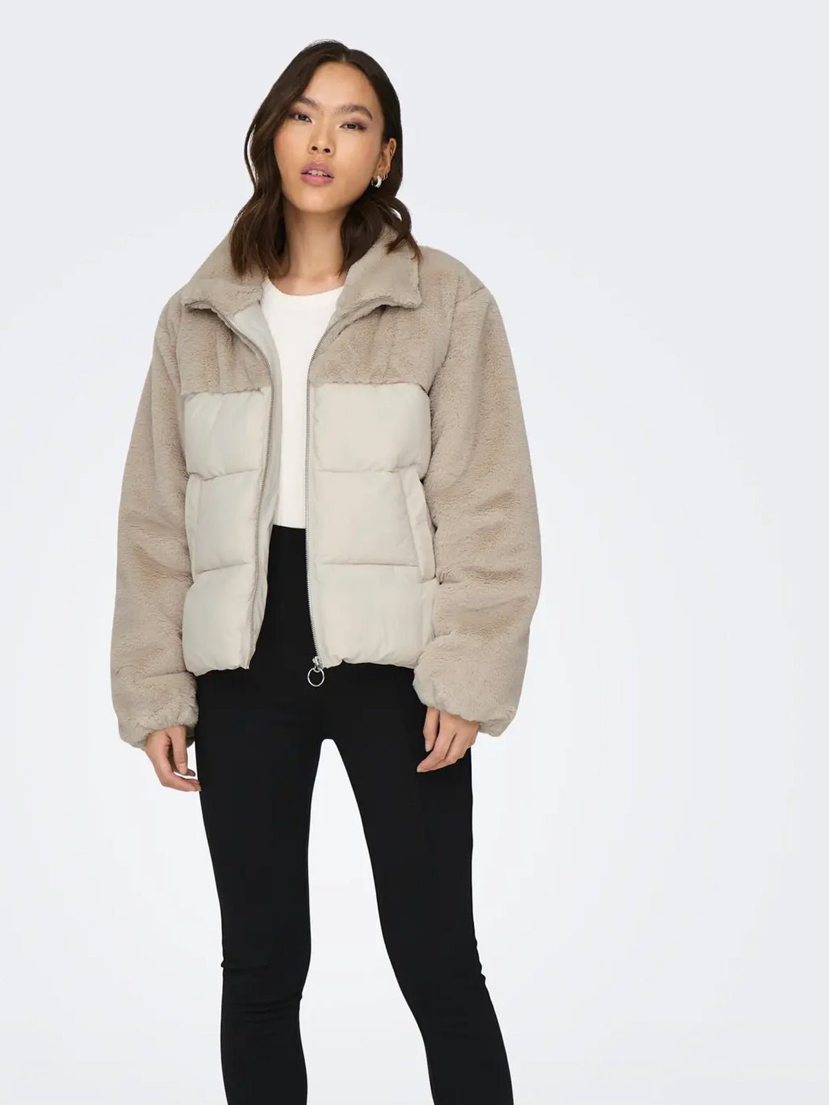 Anja Faux Fur Mix Puffer Jacket - Glebe Fashion