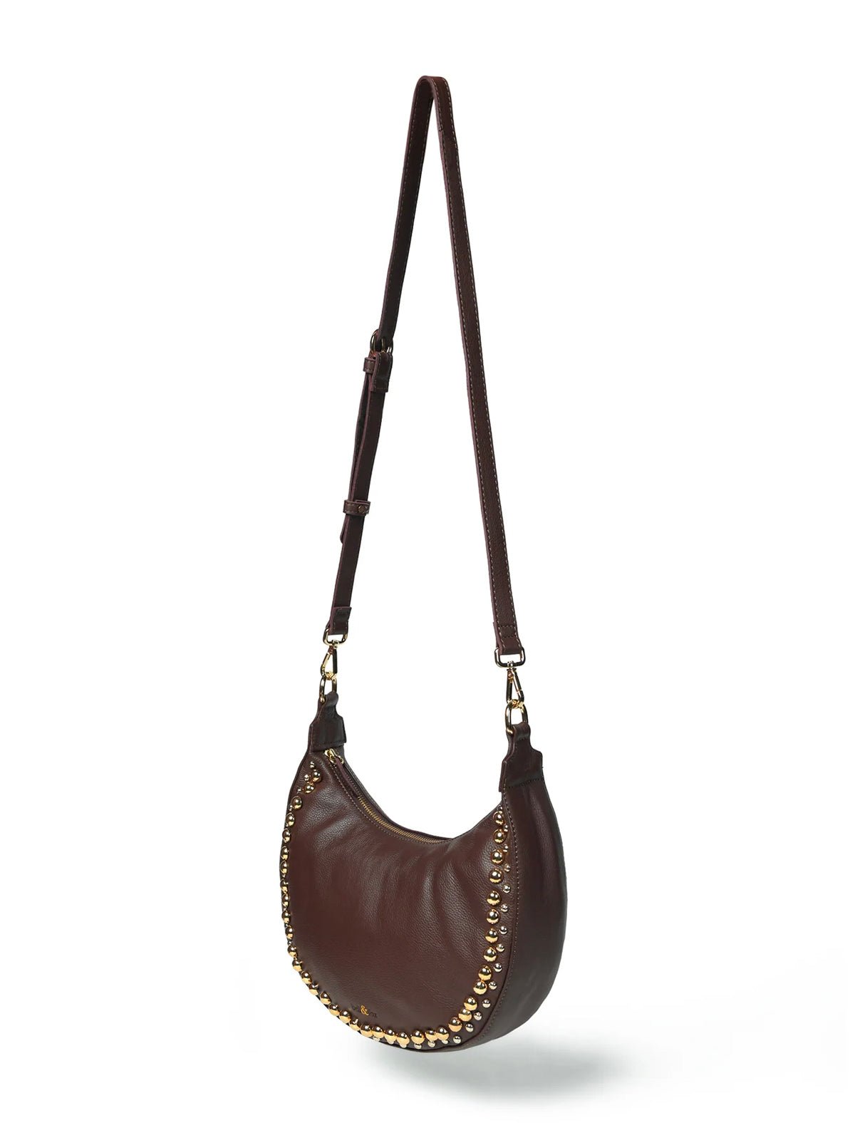 Bell & Fox Robyn Studded Crossbody Bag Chocolate Brown - Glebe Fashion