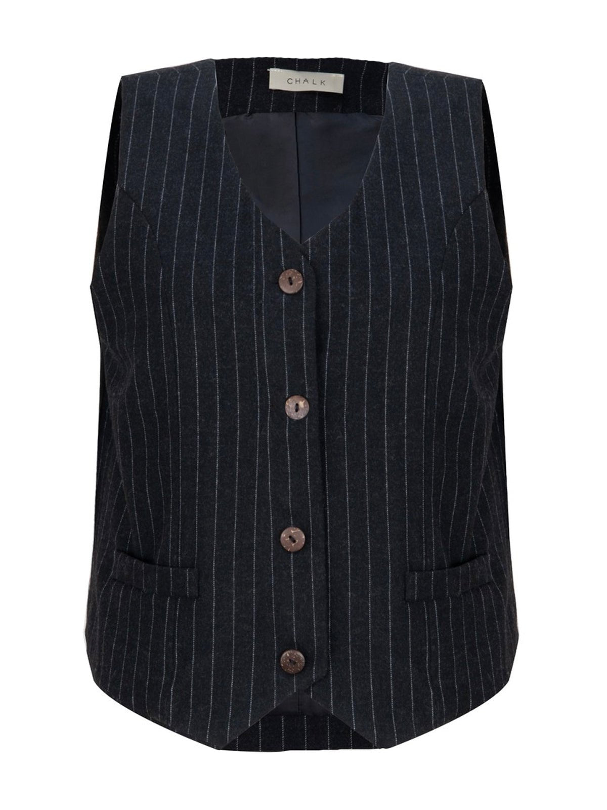 Chalk Wendy Waistcoat Dark Charcoal - Glebe Fashion