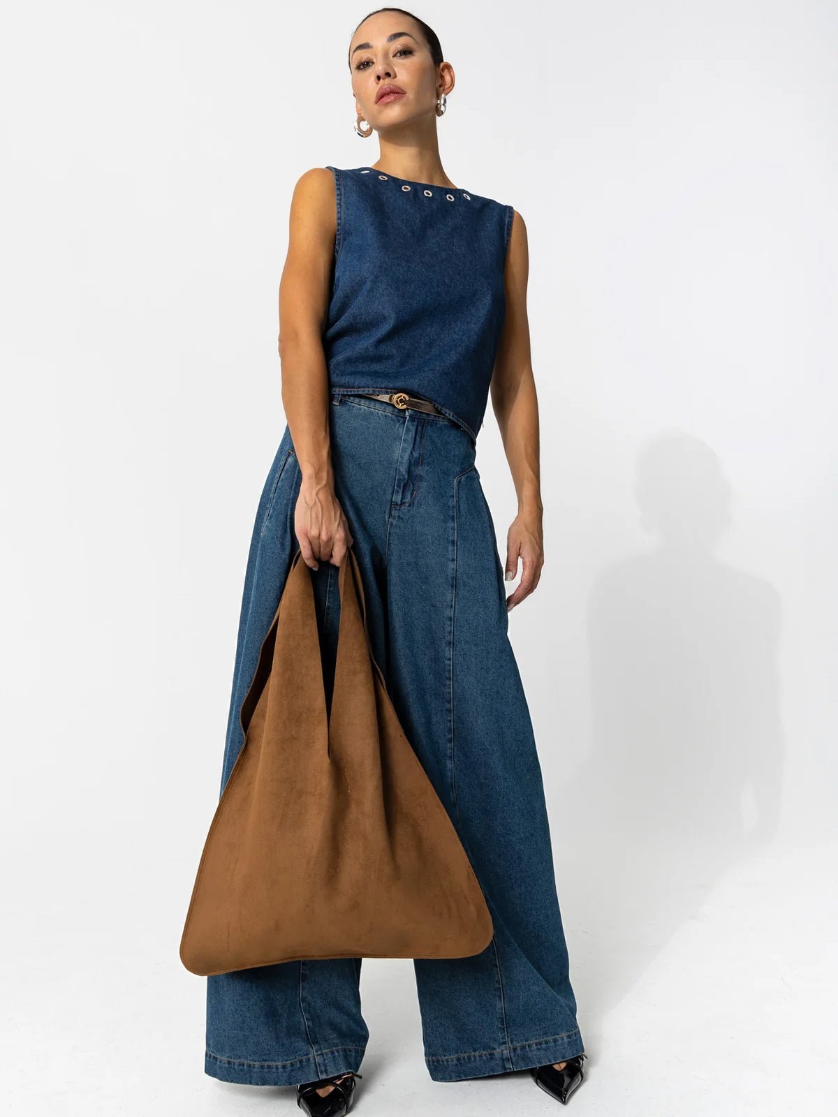 Coster Copenhagen Denim Top With Eyelets - Glebe Fashion