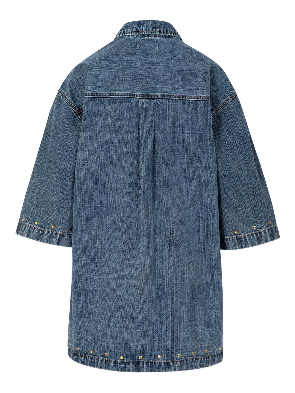 Coster Copenhagen Denim Tunic With Eyelets - Glebe Fashion