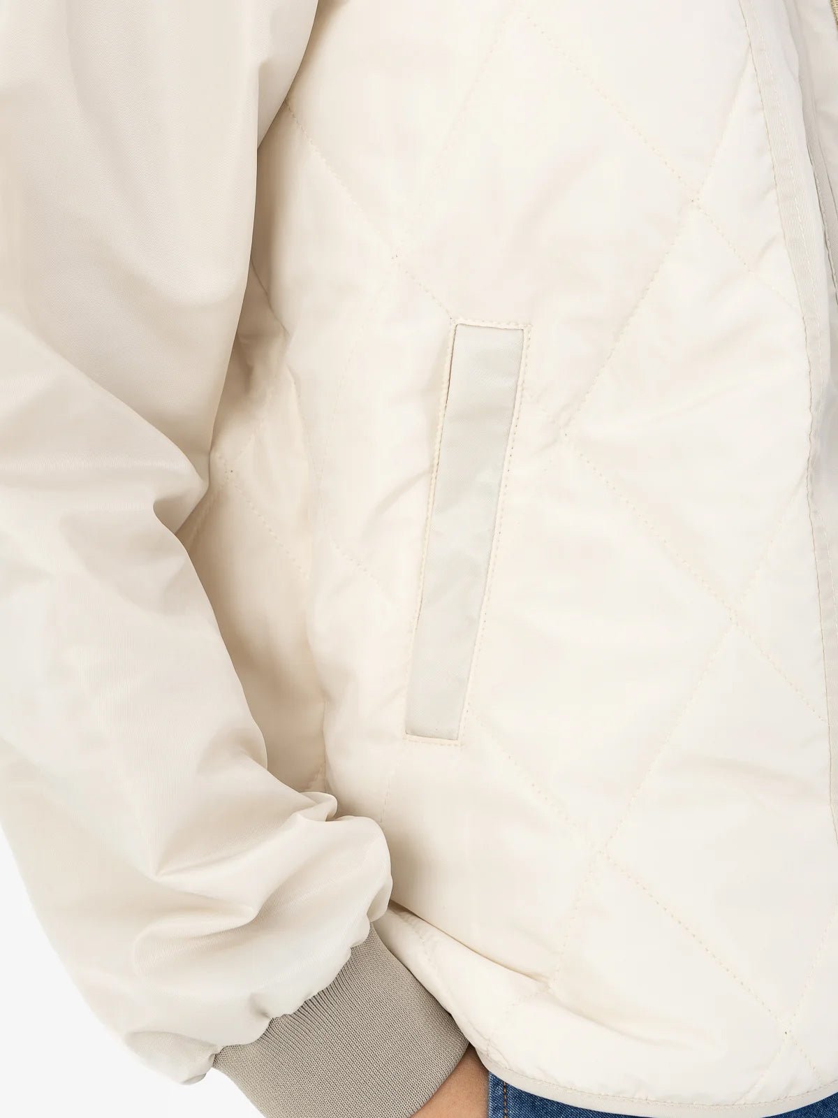 Coster Copenhagen Quilted Bomber Jacket Pearl - Glebe Fashion