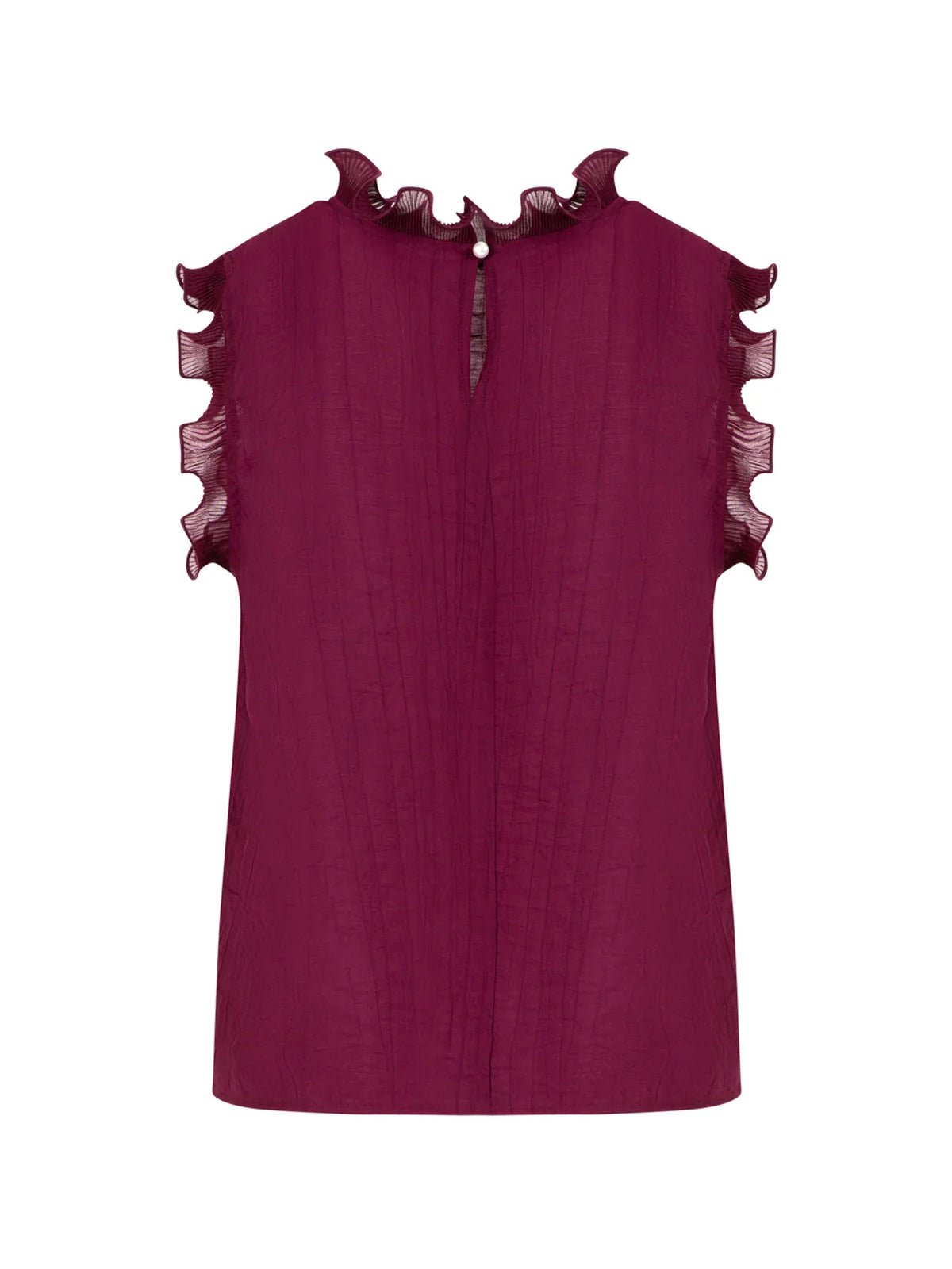Coster Copenhagen Top With Ruffles Bordeaux - Glebe Fashion