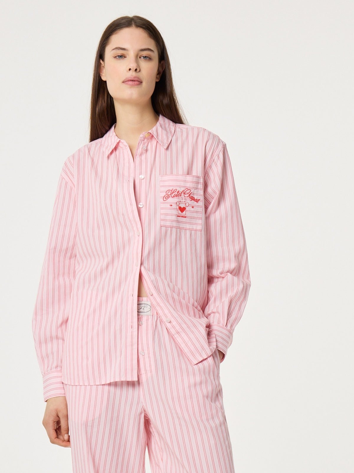 Fabienne Chapot Alex Pink Stripe Blouse - Glebe Fashion