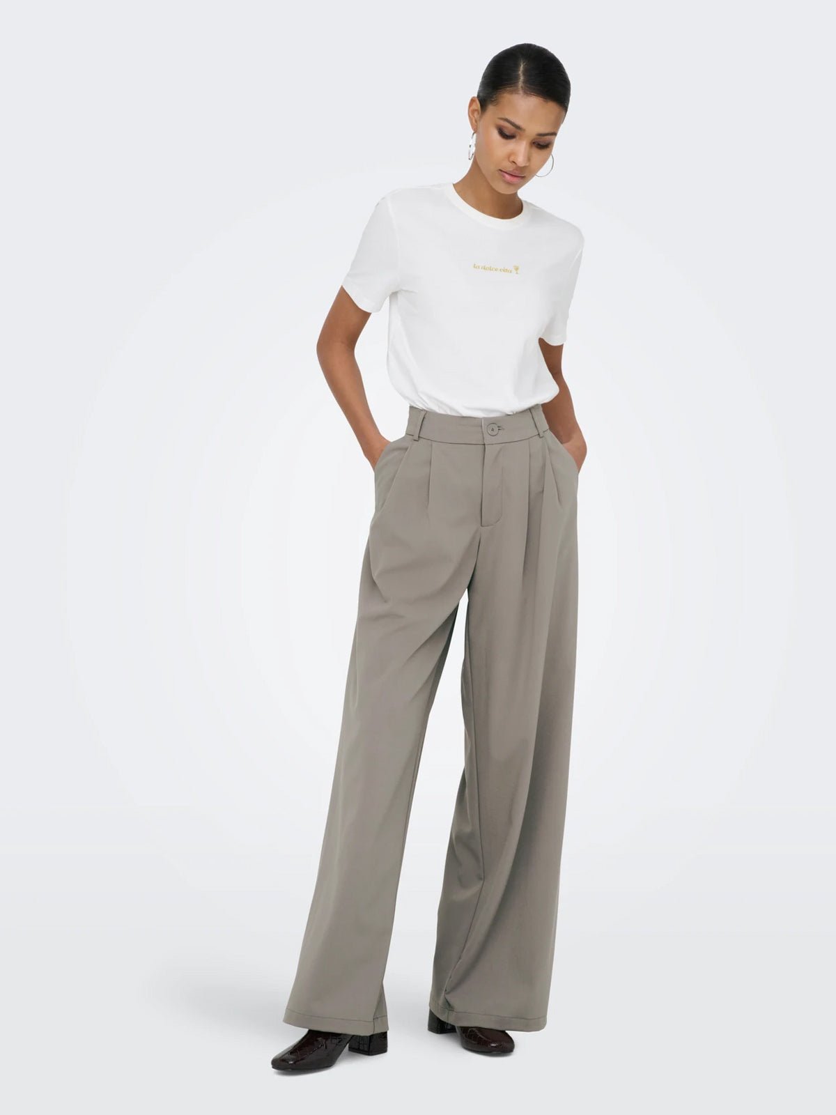 Fawn High Waist Wide Leg Trousers - Glebe Fashion