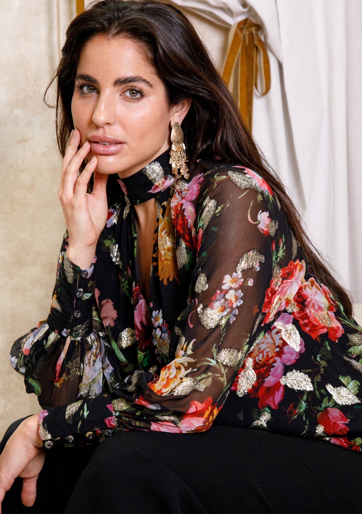 Hope & Ivy Juni Mae Keyhole Blouse - Glebe Fashion