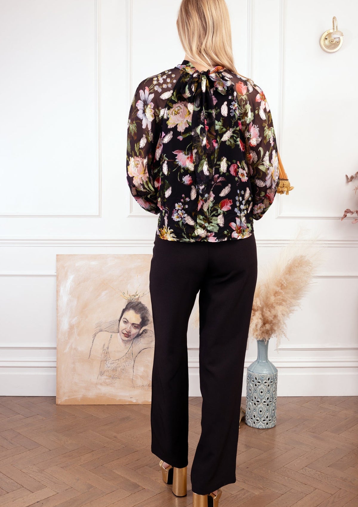 Hope & Ivy Juni Mae Keyhole Blouse - Glebe Fashion