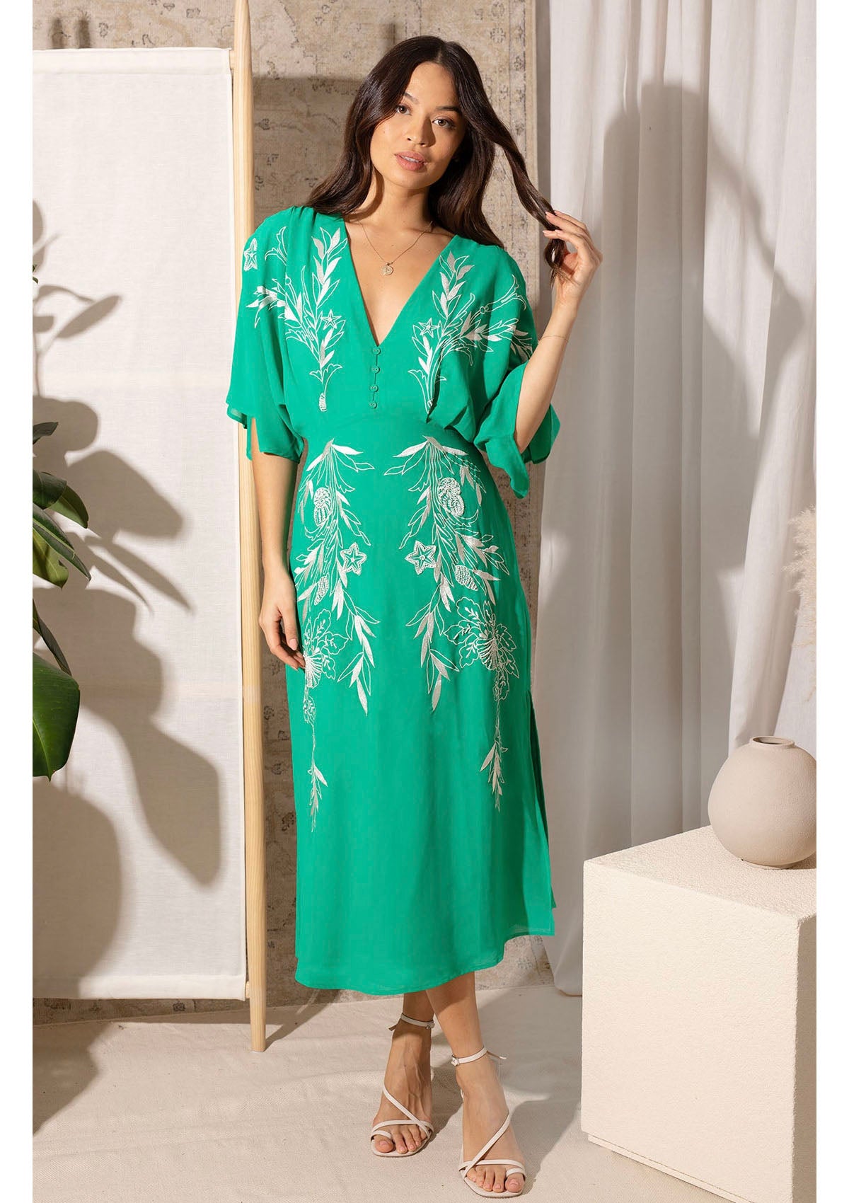 Hope & Ivy Frances Dress Green