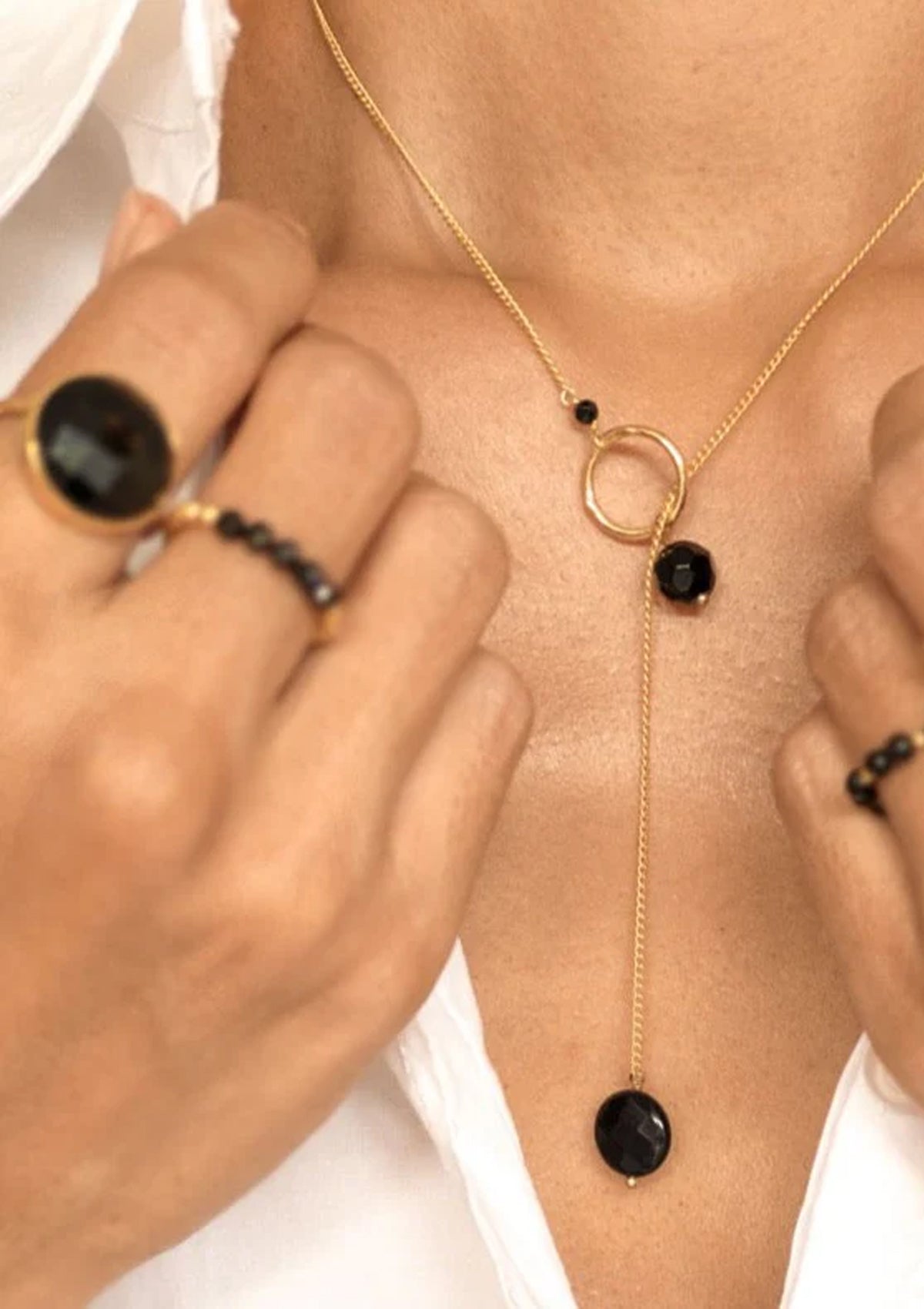 Ibu Jewels Ring Mary Onyx Black - Glebe Fashion