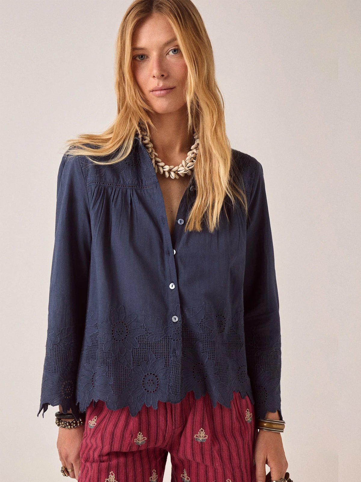 Maison Hotel Arbind Blouse Blue - Glebe Fashion