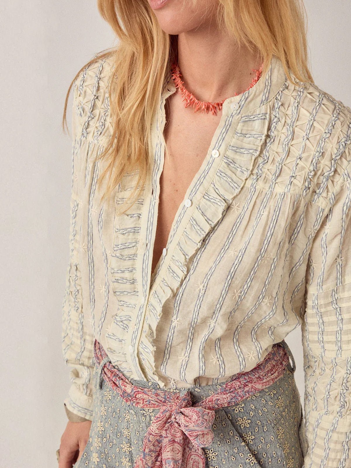 Maison Hotel Elta Blouse Cloud Thread - Glebe Fashion