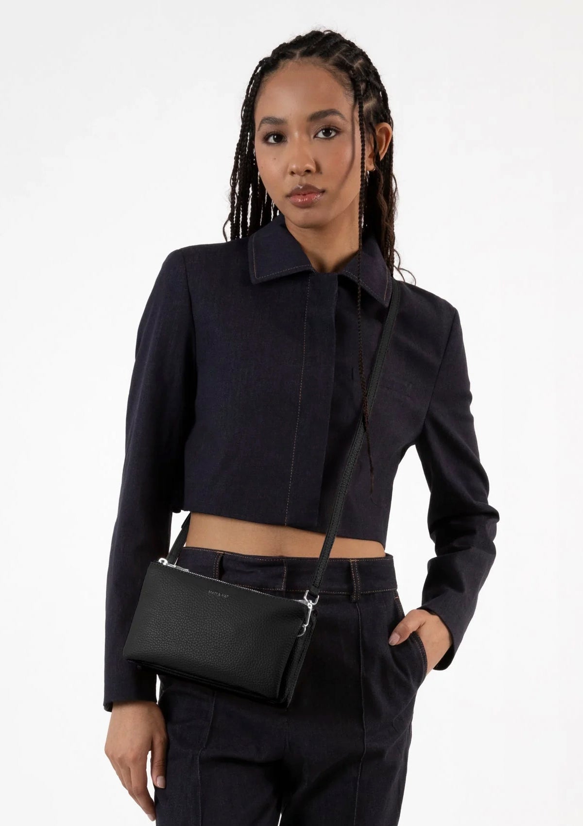 Matt & Nat Triplet Cross Body Bag Black - Glebe Fashion