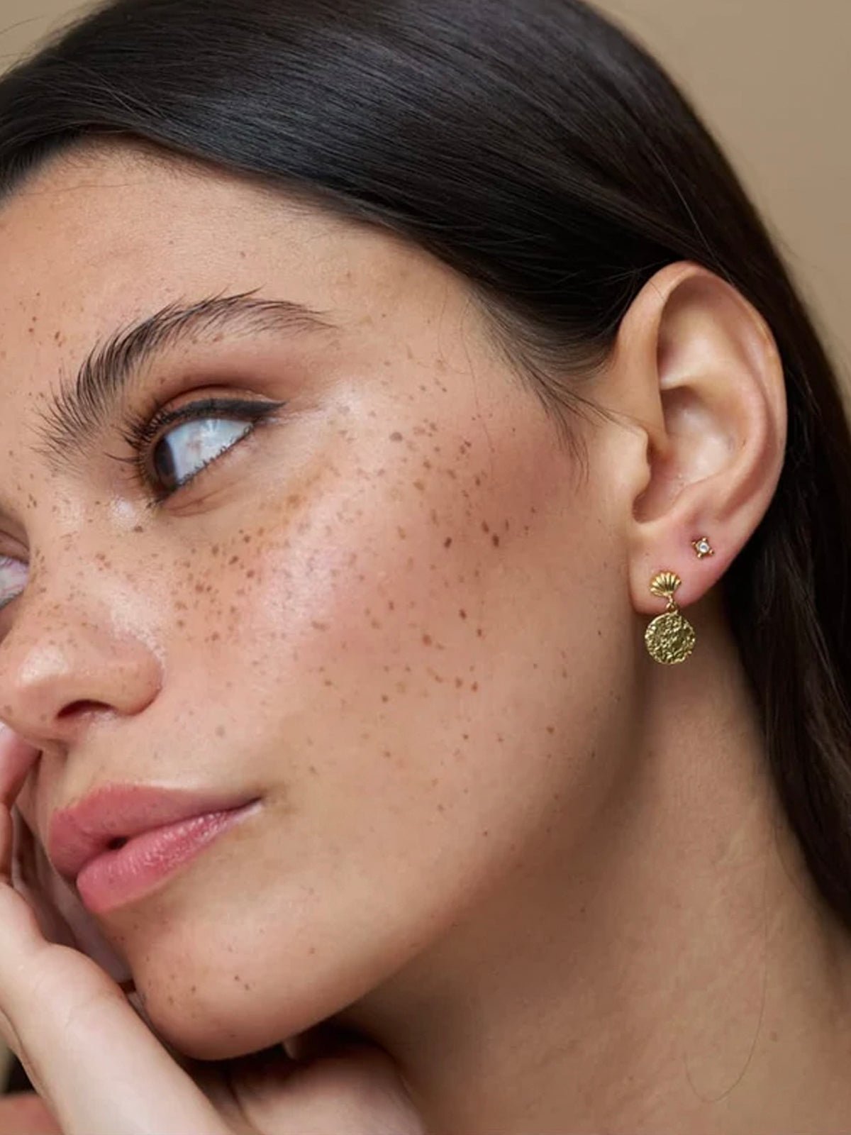 Mini Shell & Molten Coin Drop Earrings - Glebe Fashion